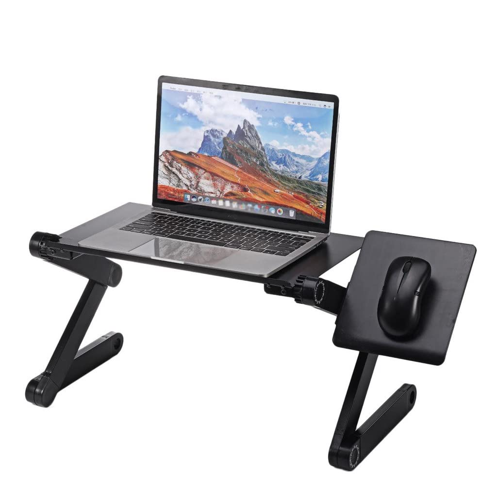 Adjustable Laptop Stand with Cooling Fan & Mouse Pad - Portable Laptop Table for Bed, Sofa & Office - Ergonomic Notebook Holder for MacBook, PC (16.5