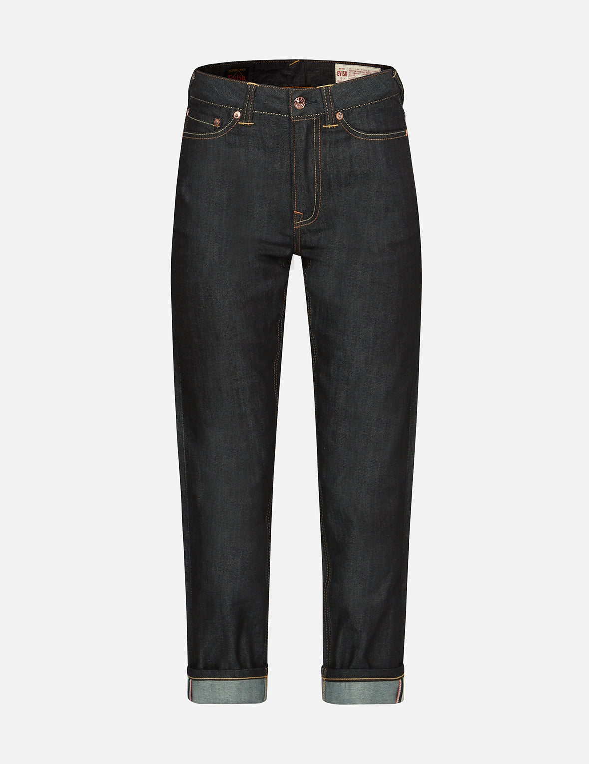 Japanese Brocade Inserted Relaxed Fit Jeans with Daicock & Kamon Design - Comfortable Casual Pants for Streetwear & Everyday Fashion