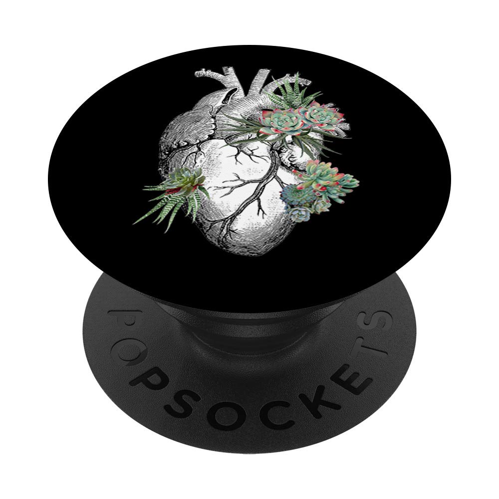Succulent Plant & Nature-Themed Human Heart Design PopSockets Swappable PopGrip - Perfect for Phone Cases, Laptops & Everyday Use