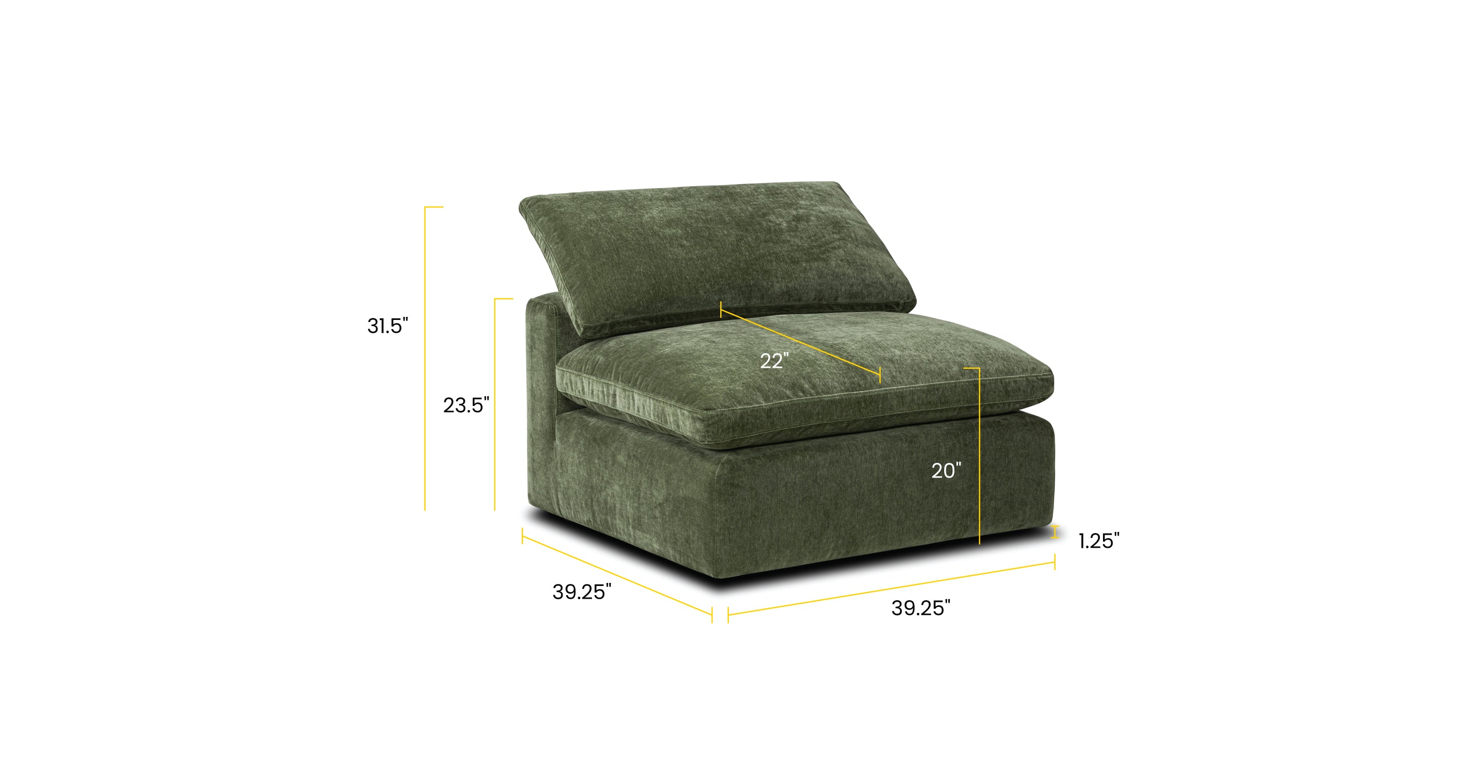Modern Aspen Armless Chair - Lightweight & Comfortable Accent Chair for Living Room, Bedroom, or Office - Stylish Home Decor & Seating Solution