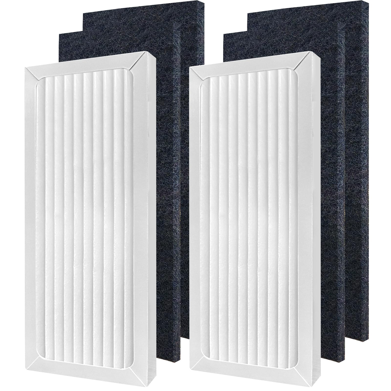 990051000 True HEPA Air Purifier Replacement Filter - Compatible with Hamilton Beach TrueAir 04383/04384/04385/04386 Compact Pet Air Purifiers - 2 HEPA Filters & 4 Activated Carbon Pre-Filters - Ideal for Pet Owners & Allergy Sufferers - Perfect for Bedrooms, Offices & Living Rooms