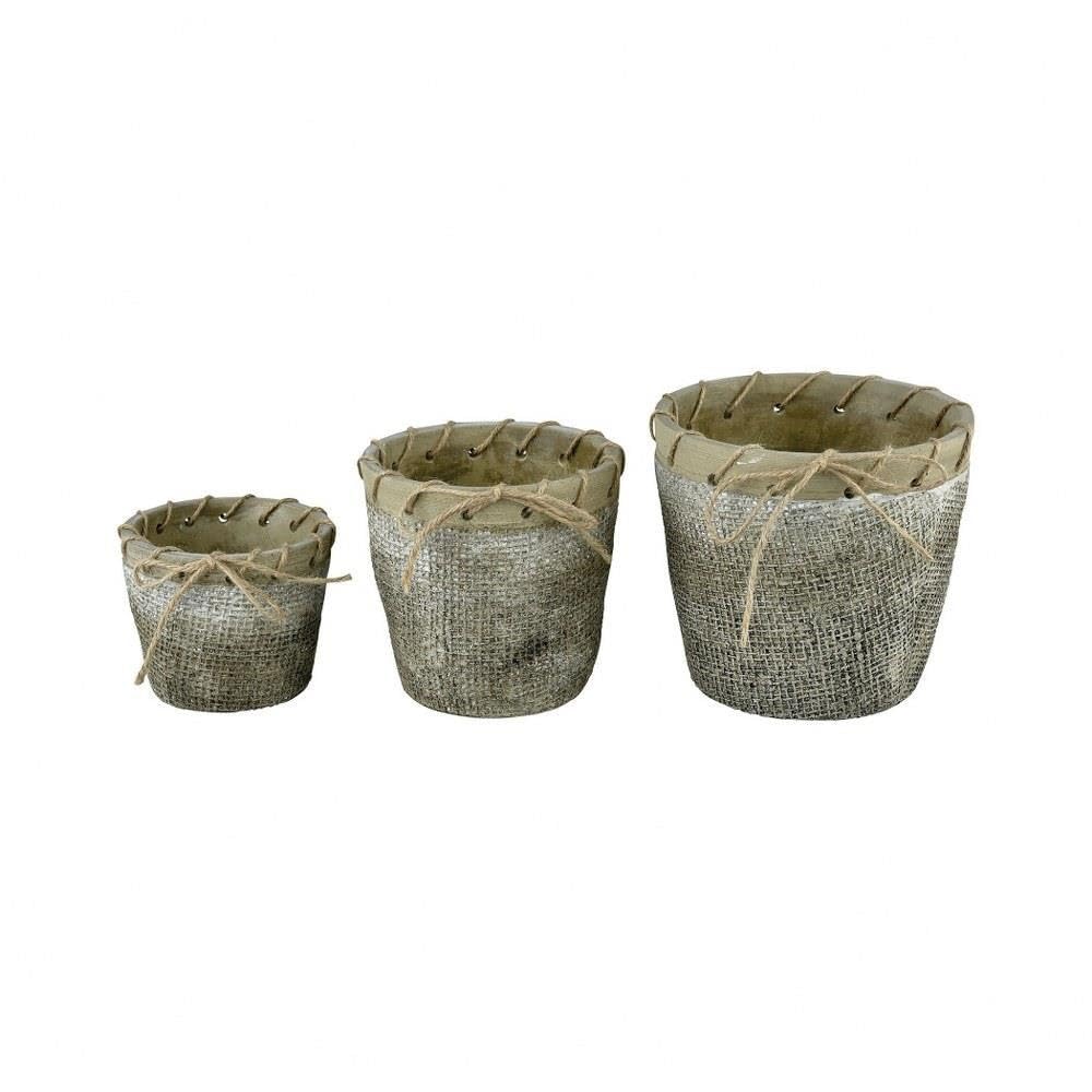 Elk Lighting 951794 Modern Graphite Jute Planters - Indoor & Outdoor Decorative Flower Pots for Home Garden, Patio, and Balcony Decor