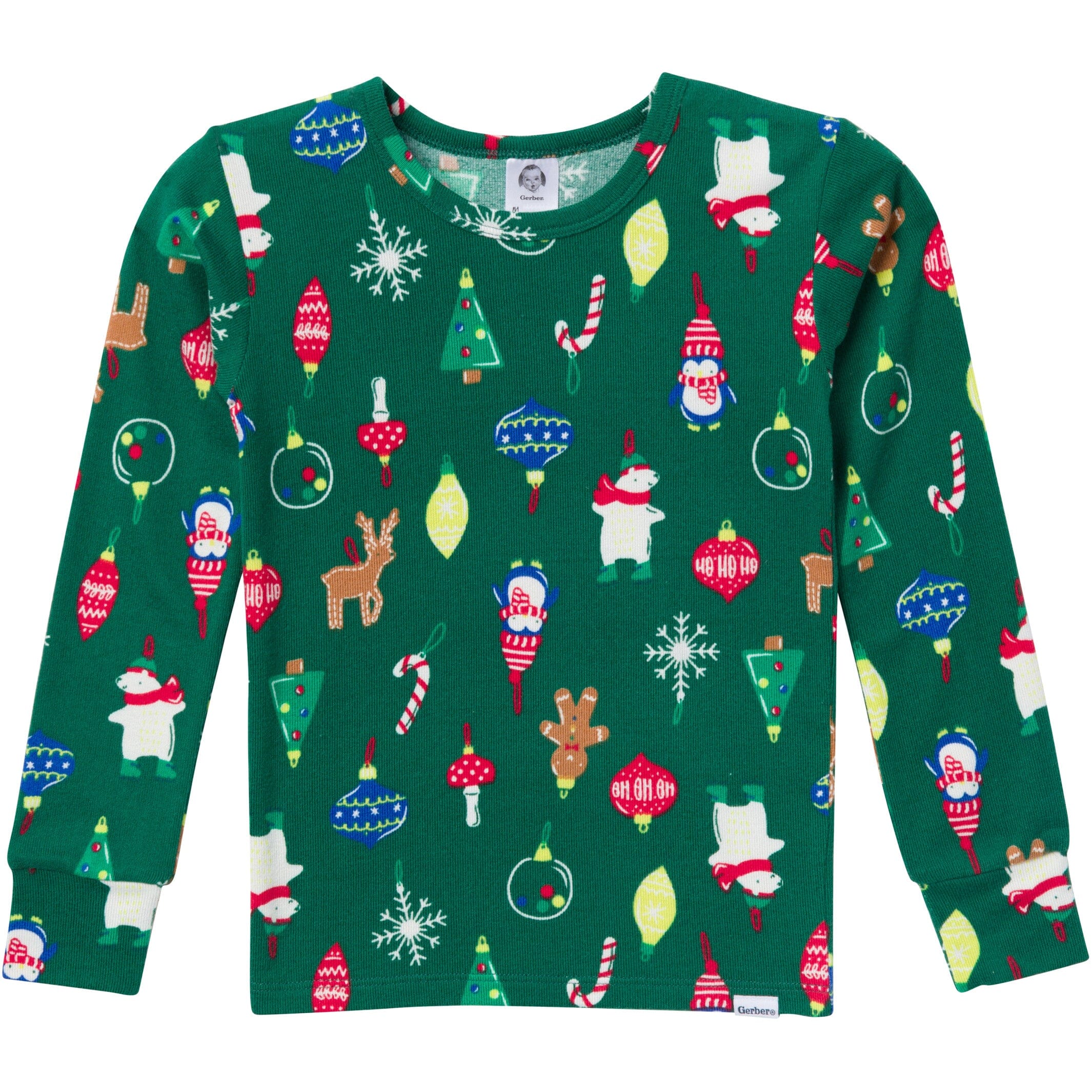 2-Piece Big Kids Neutral Ornaments Hacci Snug Fit Pajama Set - Soft & Comfortable Sleepwear for Boys & Girls - Perfect for Bedtime, Lounging & Holiday Gifts