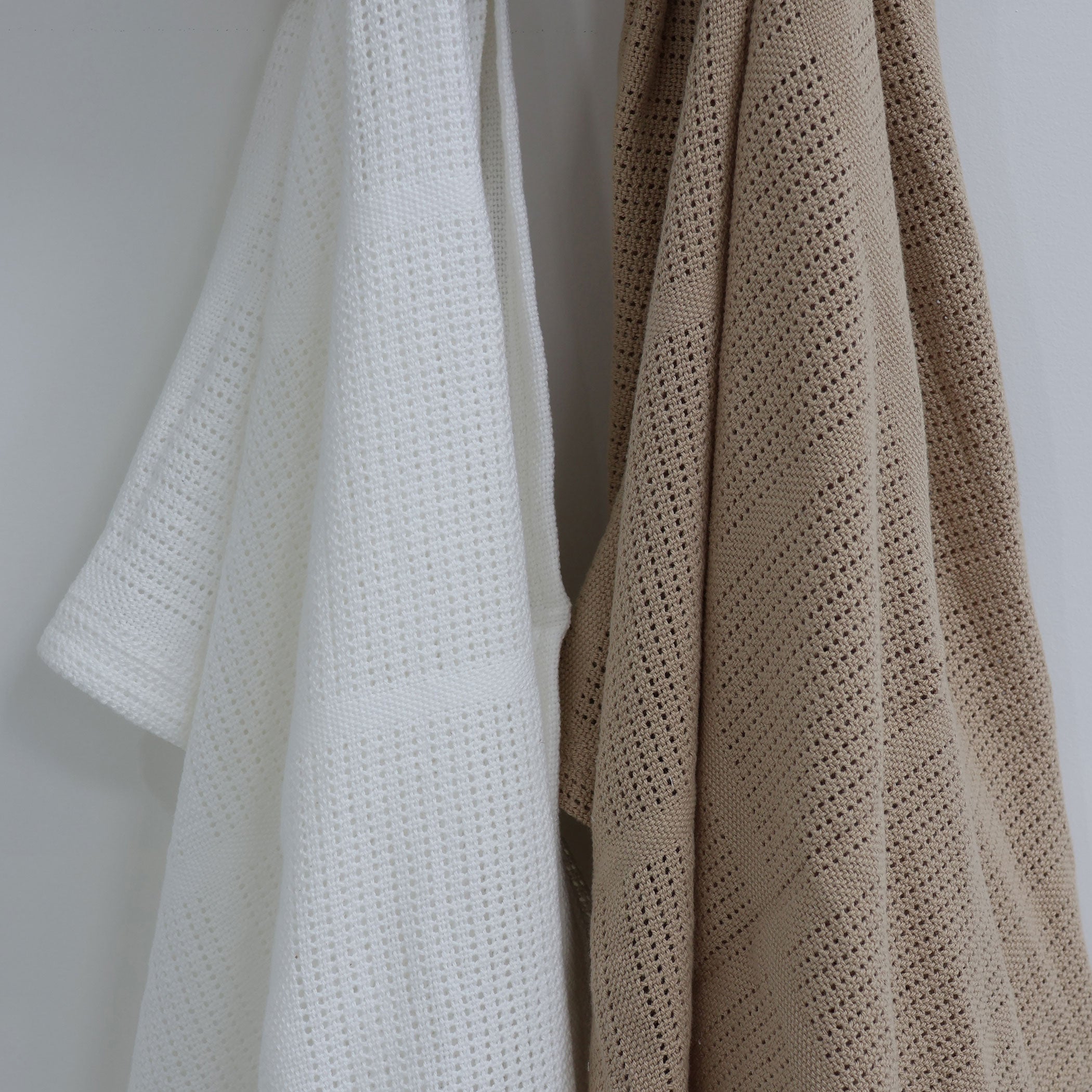 Organic Cotton 2-Pack Baby Cellular Blankets - Breathable & Soft for Newborns & Toddlers - Perfect for Nursery, Stroller & Car Seat - Chestnut Brown