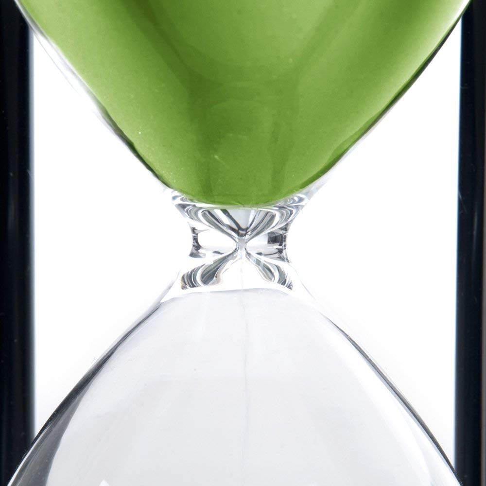 30 Minute Wooden Sand Timer Hourglass - Green Sandglass for Home, Office Desk & Living Room Decor | Perfect for Games, Classroom, Coffee Table & Meditation Timer