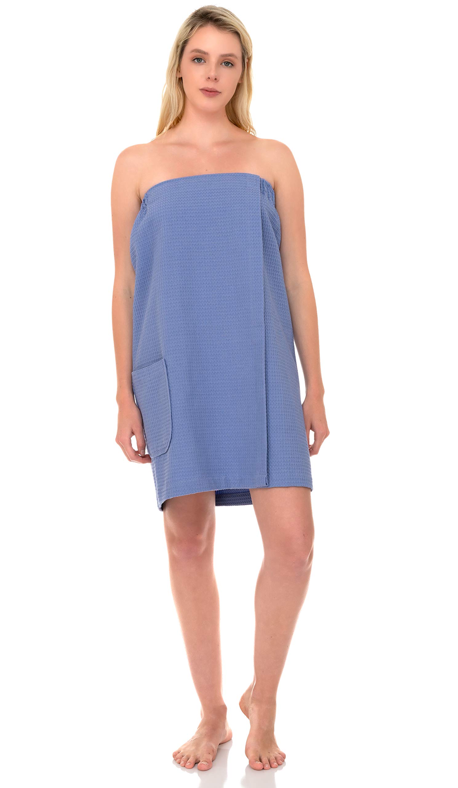 Women's Adjustable Waffle Bath Wrap - Soft Spa Cover Up Towel for Shower, Pool & Beach - Quick Dry Bathrobe Alternative by TowelSelections