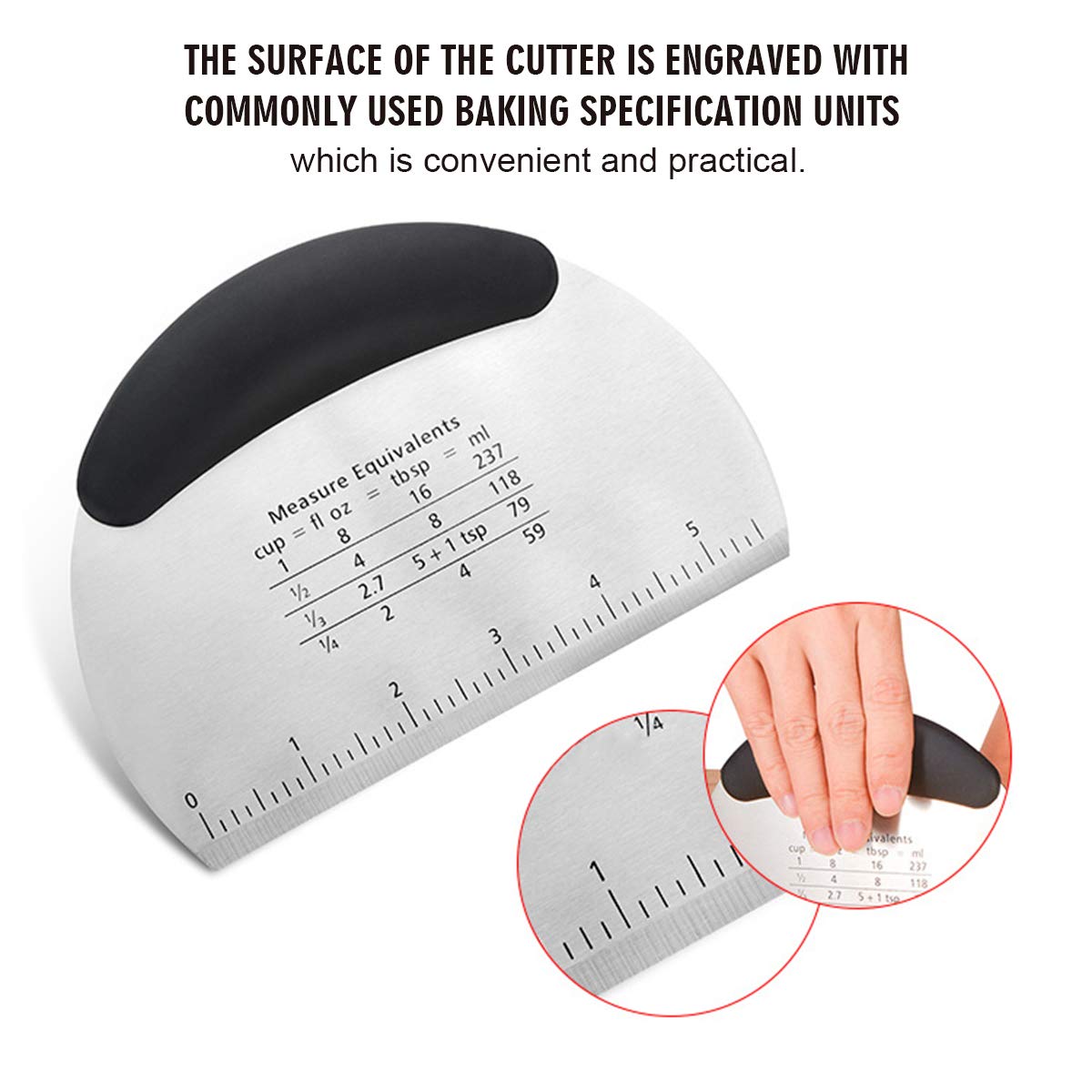 Professional Stainless Steel Biscuit Cutter Set - 5 Round Cutters + Dough Blender & Pastry Scraper | 3-in-1 Heavy Duty Baking Tools for Cookies, Pastries & Pies | Perfect for Home Kitchen & Commercial Bakeries