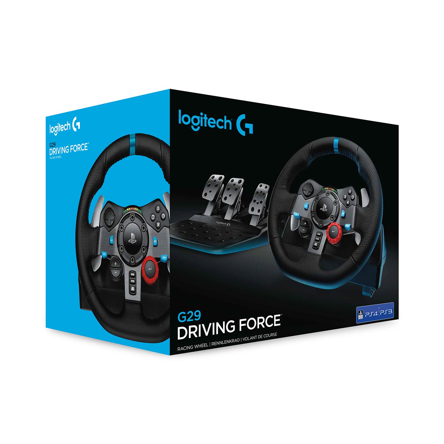 Gran Turismo 7 Standard Edition for PlayStation 5 with Logitech G29 Driving Force Racing Wheel - Adjustable Pedals, Force Feedback, Leather Wheel, EU Plug - Compatible with PS5, PS4, PC & Mac (Black) - Perfect for Racing Simulation & Gaming Enthusiasts