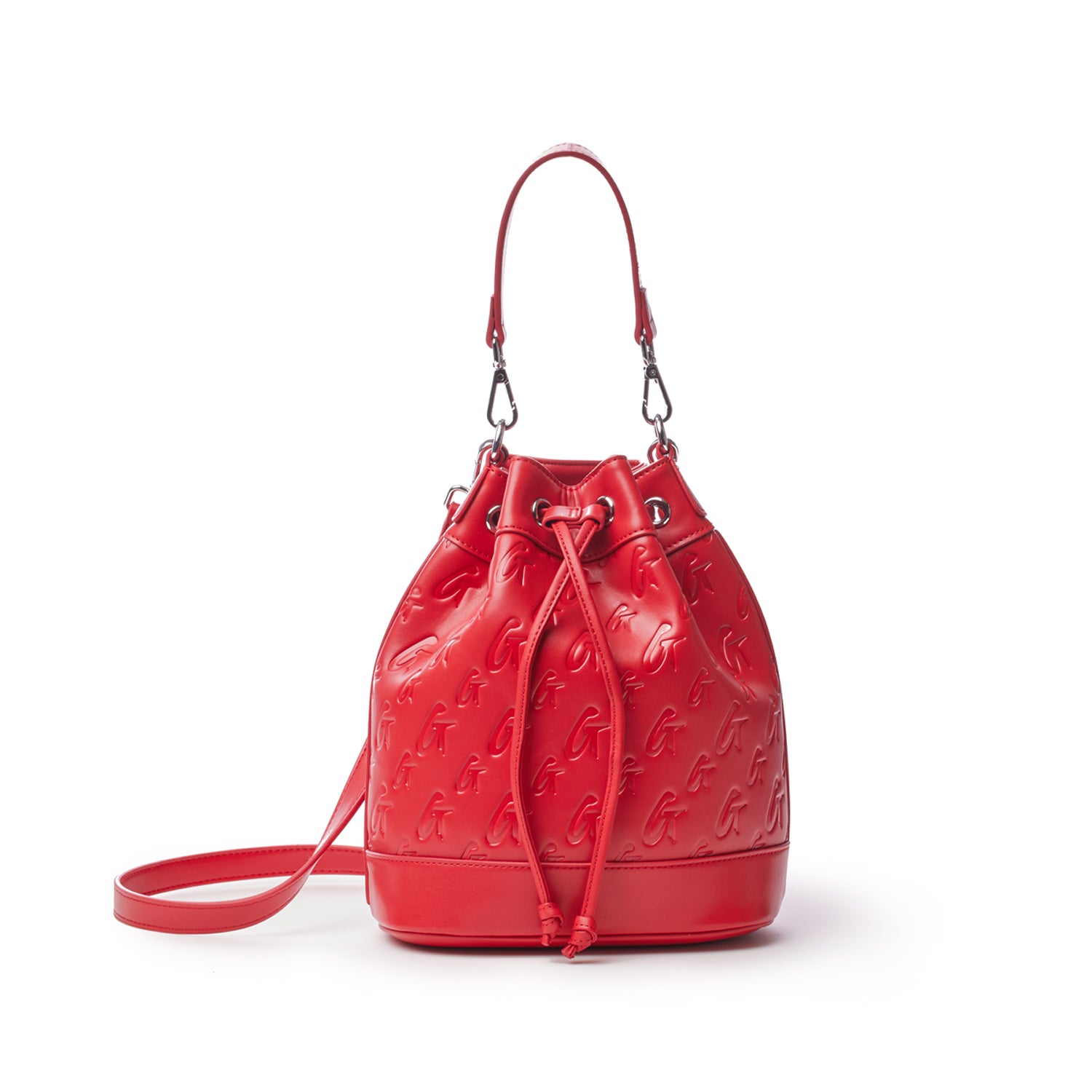 Medium Monogram Bucket Bag in Red - Stylish Crossbody Handbag for Women, Perfect for Travel, Shopping, and Everyday Use
