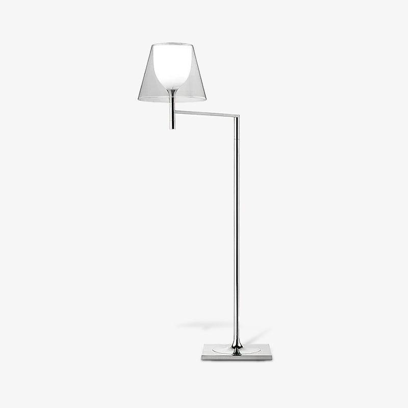 Chrome Prism Bending Floor Lamp - Modern LED Standing Light for Living Room, Bedroom & Office Decor - Adjustable Brightness & Color Temperature