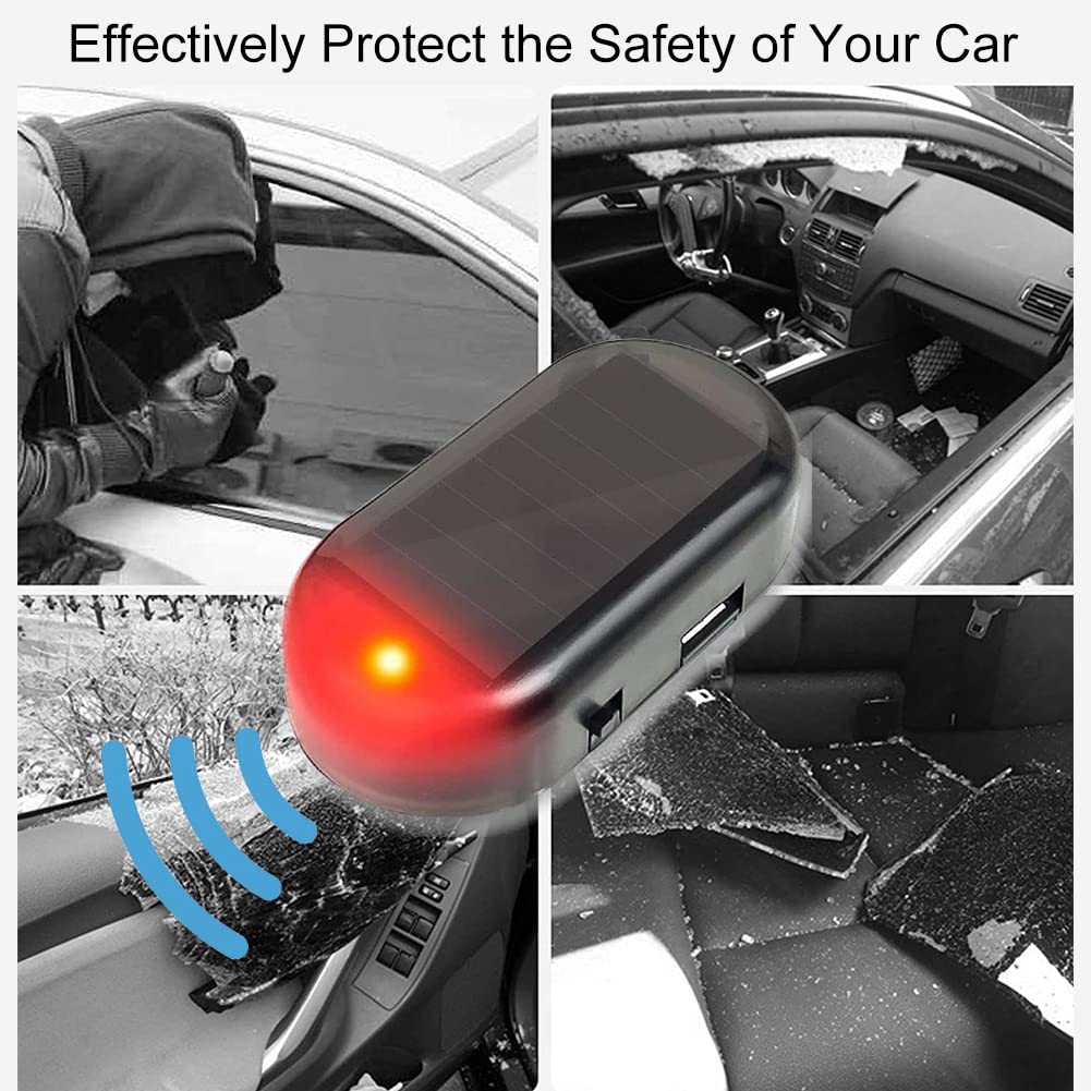Solar Car Alarm with Anti-Theft Warning Light - Solar Powered Vehicle Security System for Theft Prevention - Ideal for Parking Lots, Garages & Outdoor Vehicle Protection