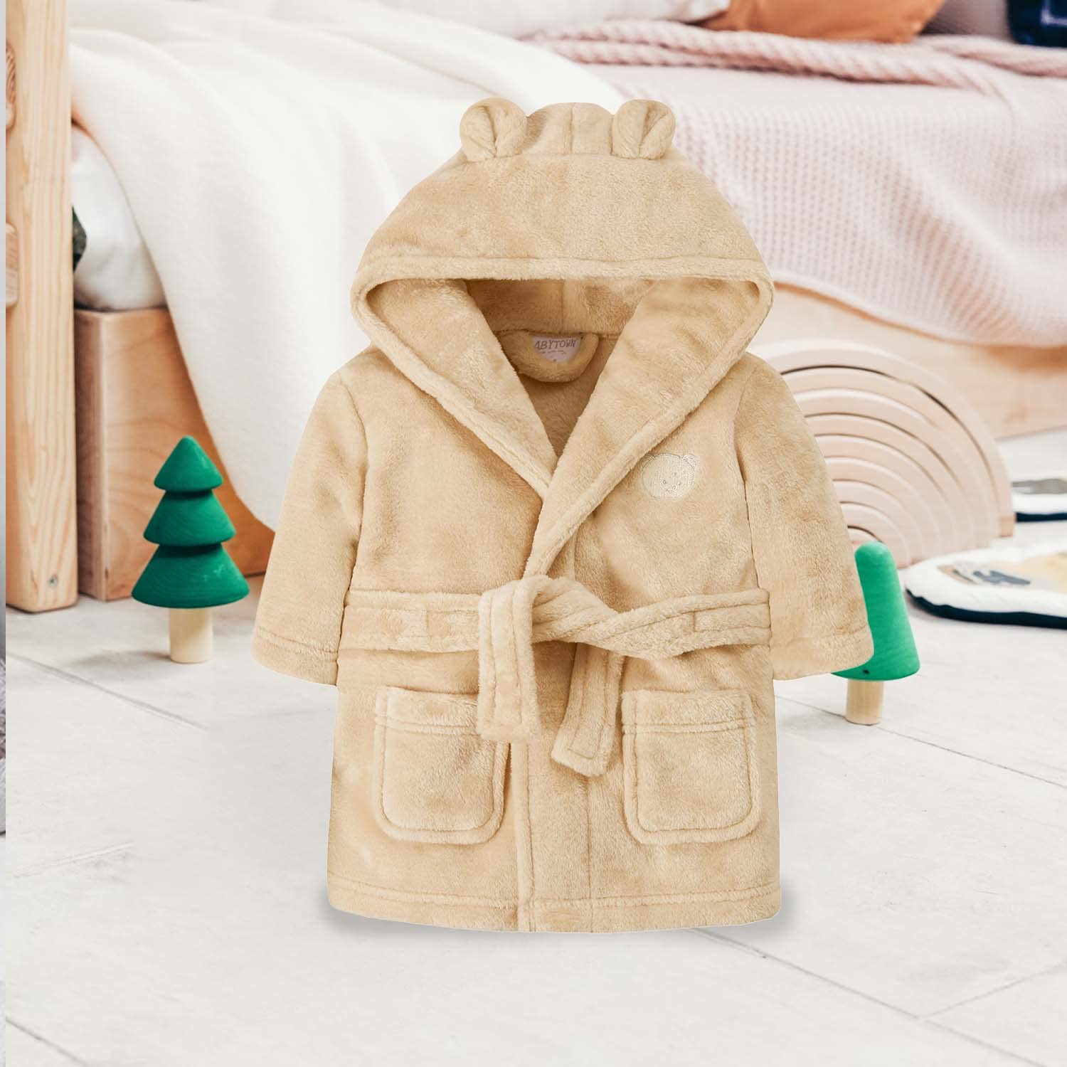 Personalized Teddy Bear Baby Dressing Gown Gift Set for Newborns - Custom Baby Robe & Gift Bag for 1st Birthday, Baby Shower, Christening - Perfect for Boys & Girls Gifts, Photo Shoots & Keepsakes
