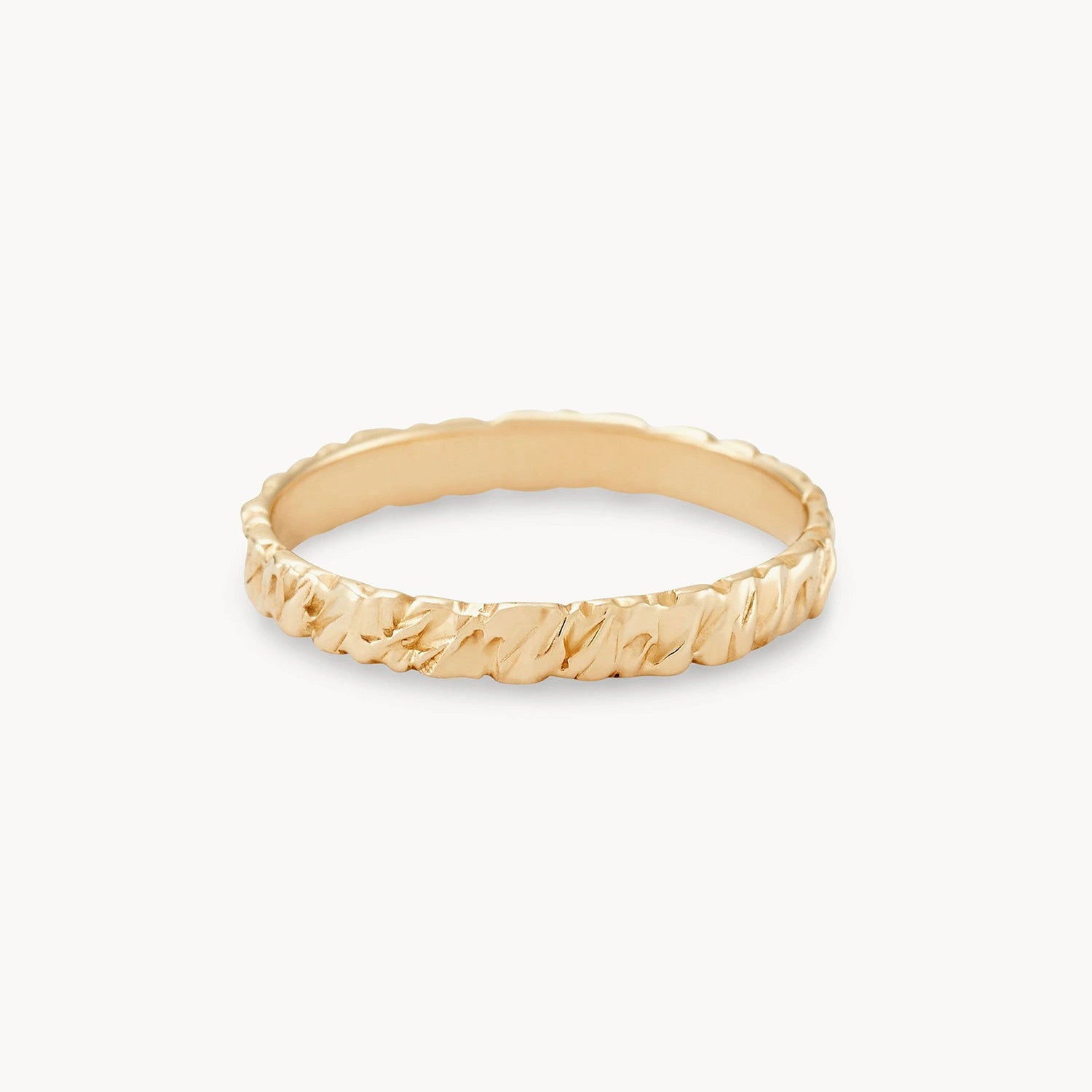14K Yellow Gold Tree Bark Stability Ring - Nature Inspired Wedding Band for Women - Perfect for Outdoor Adventures & Boho Style Jewelry