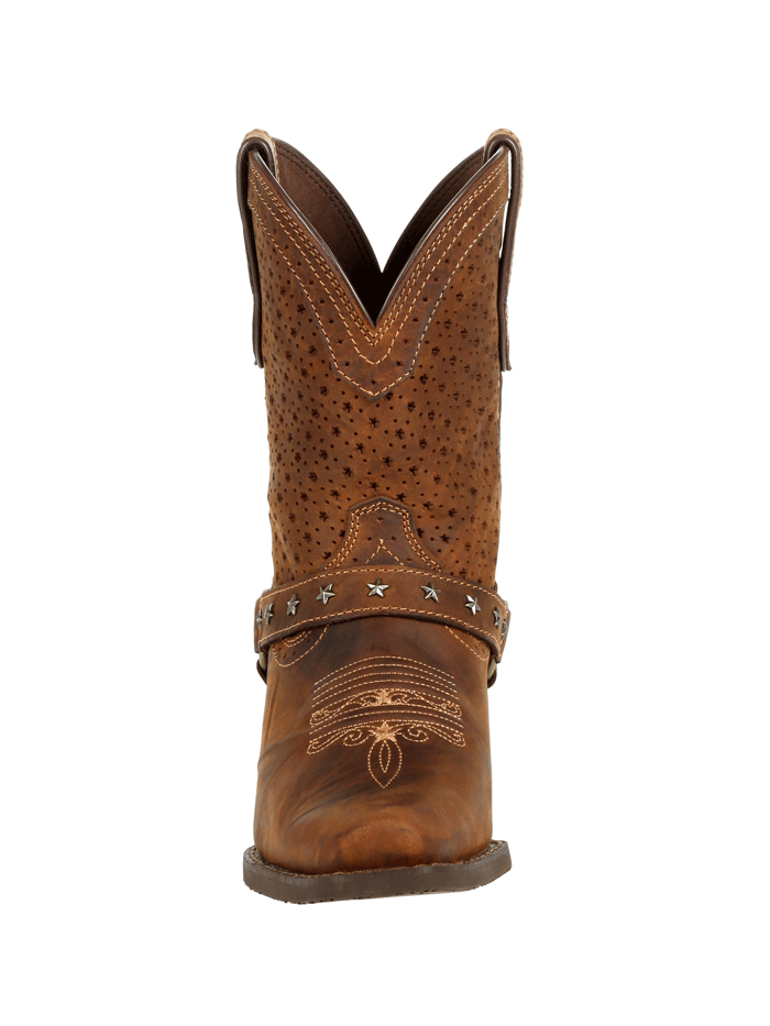 Durango DRD0375 Women's Crush Ventilated Shortie Boots - Bomber Brown - Comfortable & Stylish Western Boots for Riding, Outdoor Adventures & Casual Wear