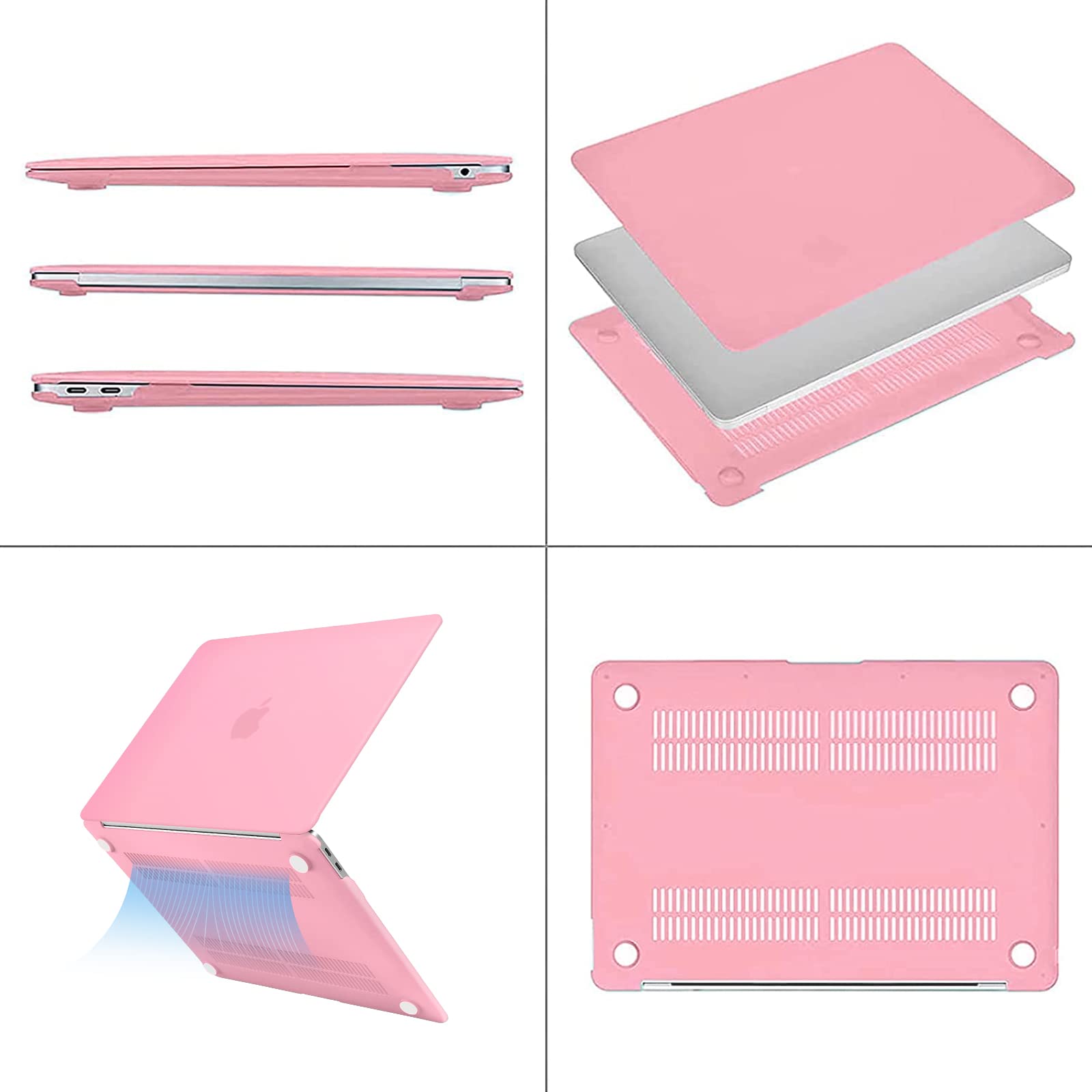 MOSISO Hard Shell Case for MacBook Air 13.3 Inch (2022 2021 2020 2019 2018 Models A2337 M1 A2179 A1932) - Pink Protective Cover with Keyboard Protector | Perfect for Work, Travel & School Use