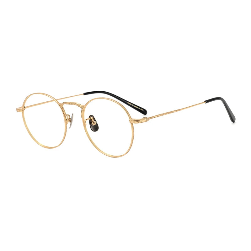 Aimee Unisex Full Rim Round Titanium Eyeglasses Frame 1282 - Lightweight Durable Glasses for Men & Women - Perfect for Reading, Work, and Everyday Wear