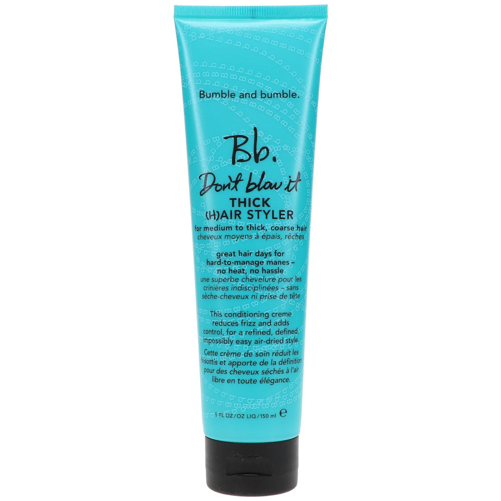 Bumble and Bumble Don't Blow It Thick Air Dry Cream 5 oz - Heat-Free Hair Styler for Frizz Control & Natural Waves - Perfect for Air Drying, Beach Waves & Low-Maintenance Hair Routines