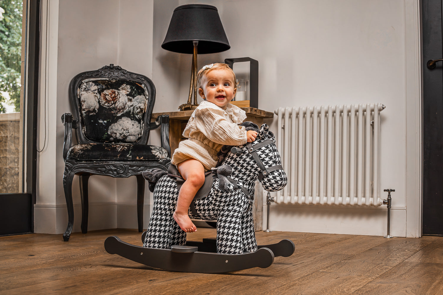 Dazzle & Jet Rocking Horse - Classic Wooden Rocking Horse for Kids, Perfect for Nursery Decor, Playroom, and Gift for Toddlers