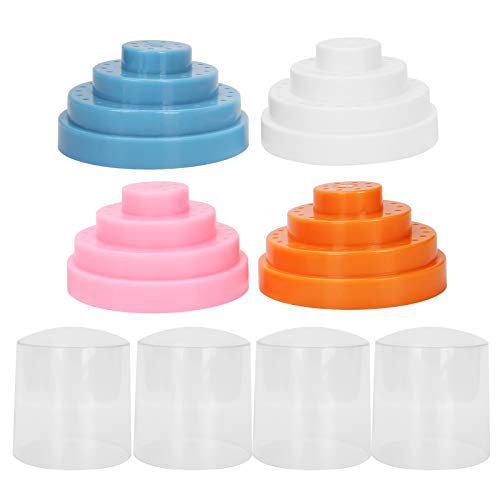4PCS 48-Hole Nail Drill Bit Holder Stand - Professional Nail Art Drill Bit Organizer & Storage Box for Nail Grinding Heads - Perfect for Salon, Home Manicure & Nail Art Enthusiasts