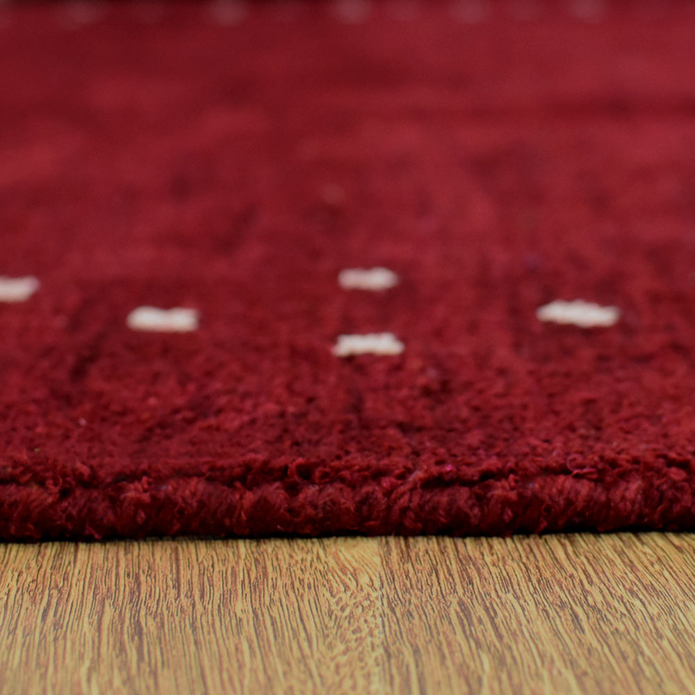 Handmade Canvas Hand Knotted Rug - Non-Slip Bohemian Style Area Rug for Living Room, Bedroom, Dining Room - Durable & Washable Home Decor Floor Mat