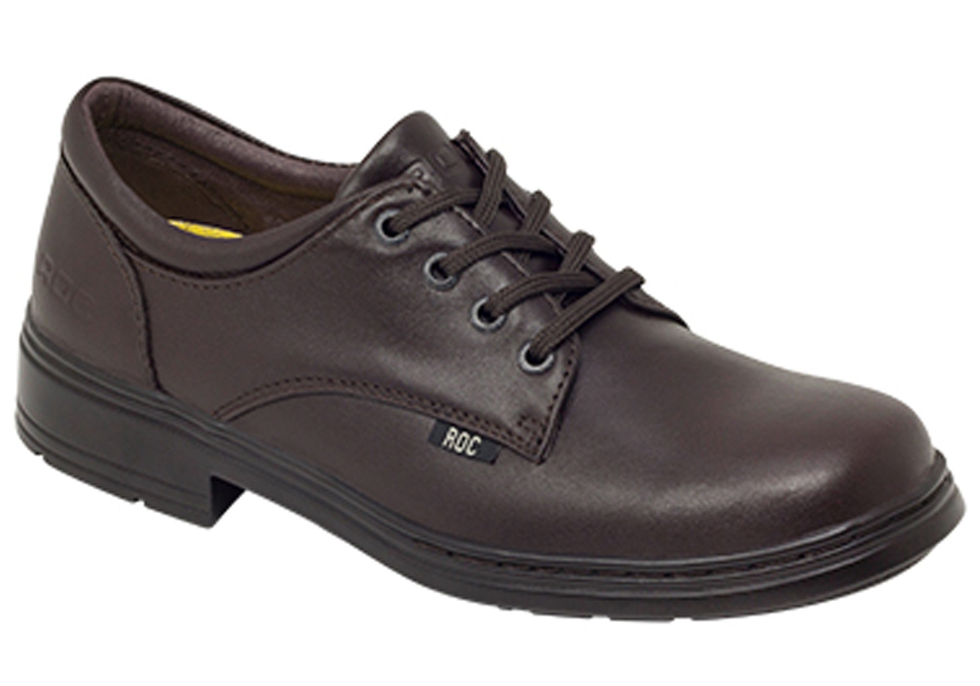 ROC Larrikin Junior Kids Brown Leather School Shoes - Comfortable & Durable for Boys & Girls - Perfect for Classroom, Playground & Daily Wear