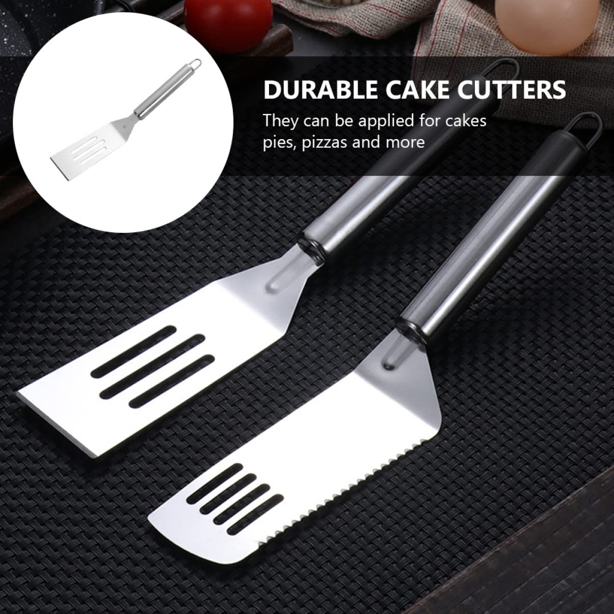 BESTonZON 3-Piece Stainless Steel Fish Spatula Set - Slotted Turner for Grilling, Flipping Fish & Pancakes - Durable Metal Kitchen Utensils for BBQ, Cooking & Baking