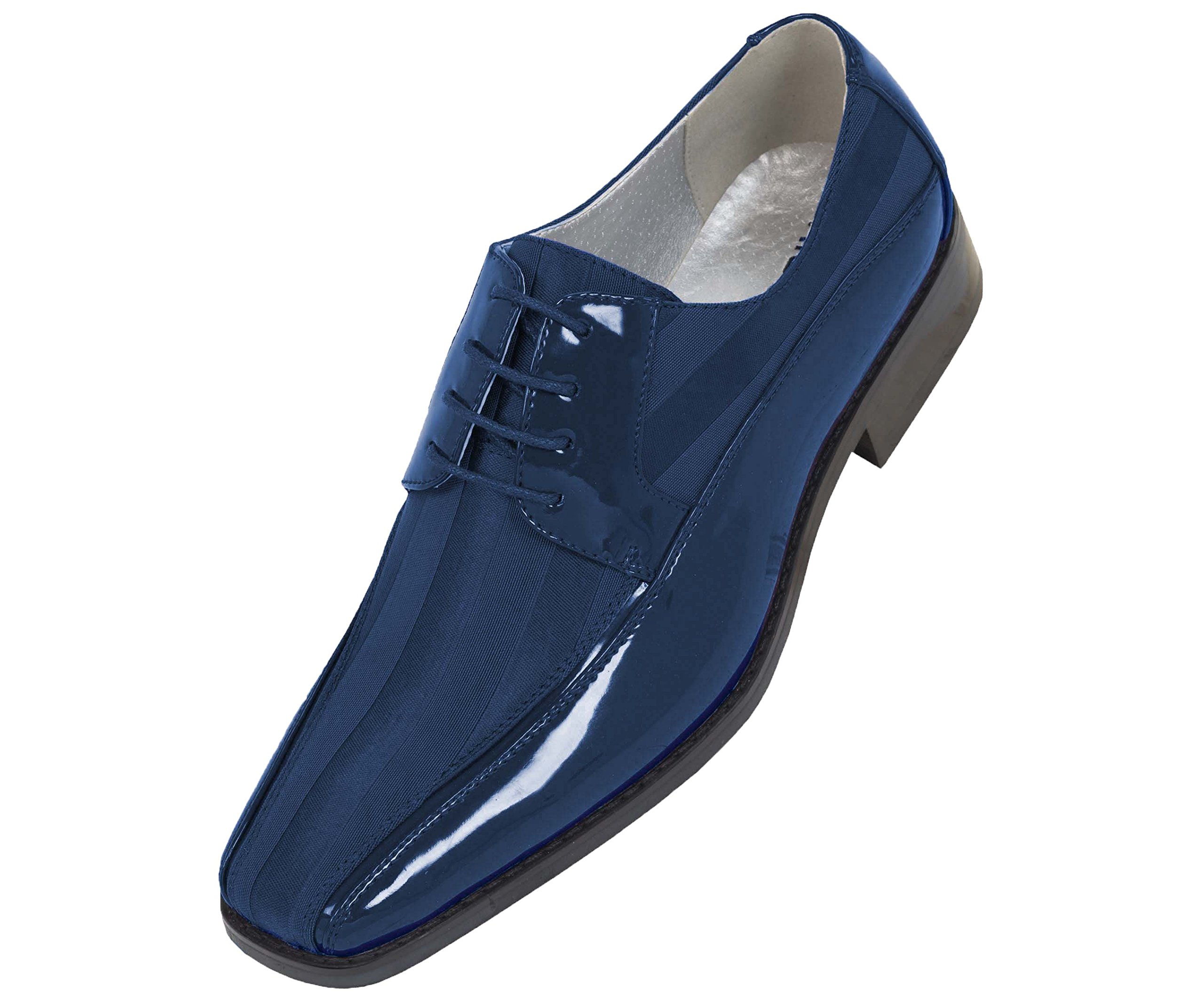 Viotti 179 Men's Oxford Dress Shoes - Casual & Wedding Formal Shoes in Striped Satin & Patent Leather - Tuxedo Shoes for Business, Prom & Special Occasions