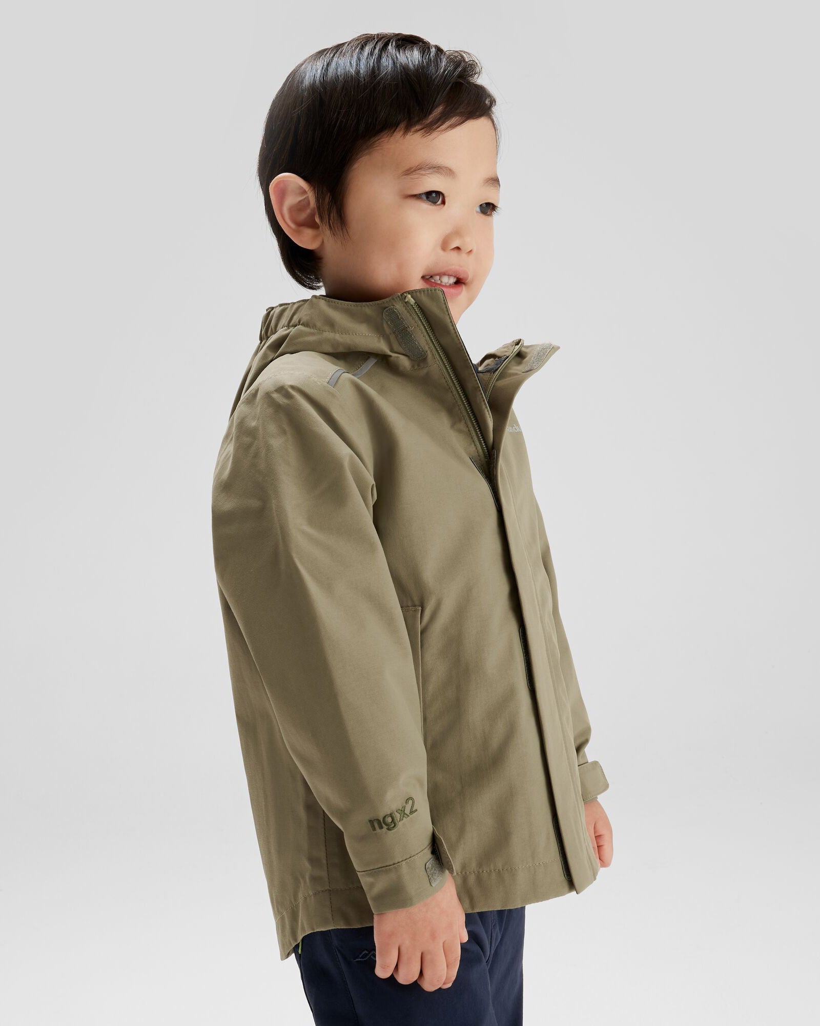 Waterproof Andulo 2-Layer Kids' Rain Jacket for Boys & Girls - Lightweight Outdoor Windbreaker for Hiking, School & Playtime (Beech Color)