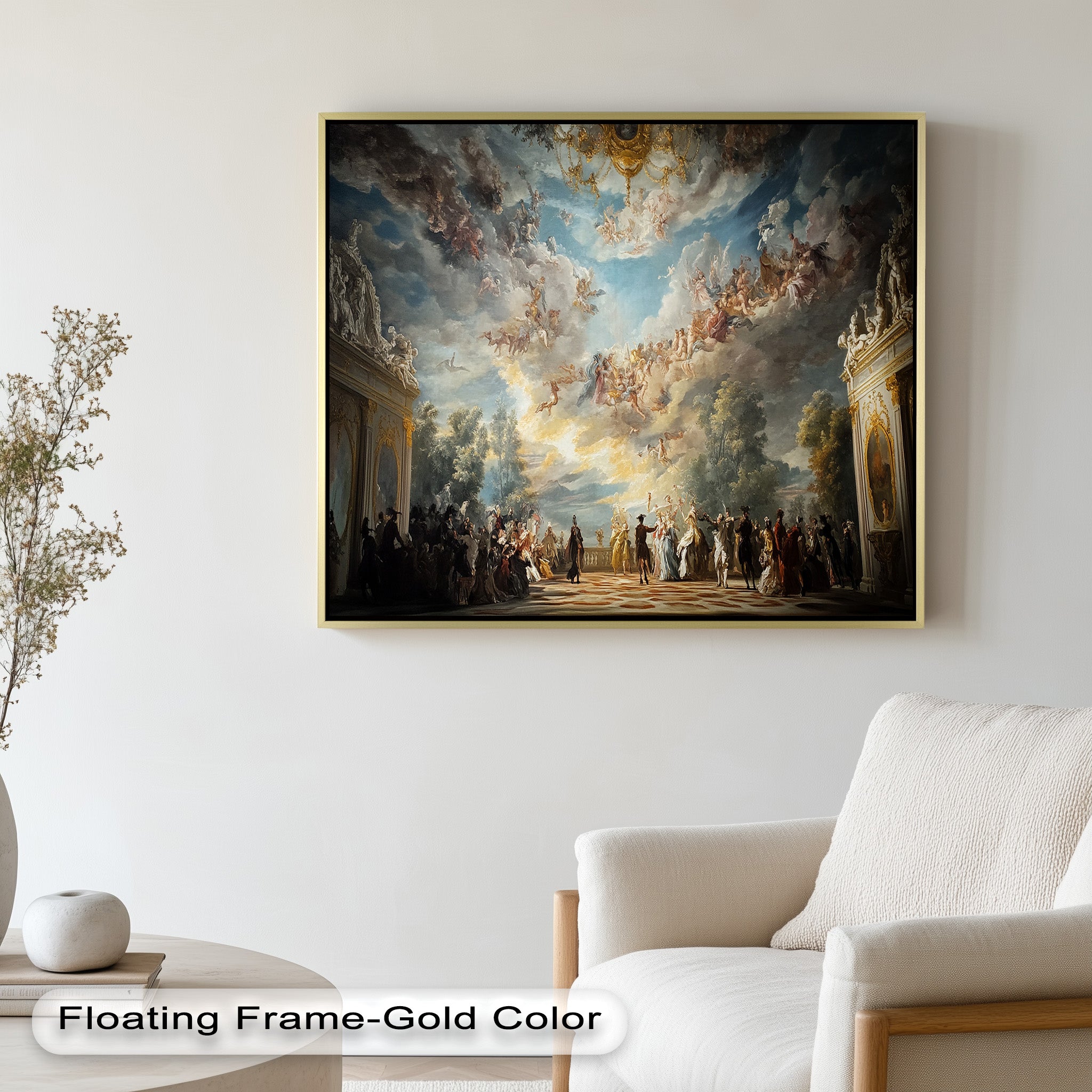 Baroque Heaven - Grand Ballroom Oil Painting | Classic Artwork for Home Decor, Office & Gallery | Perfect for Living Room, Dining Area & Wall Display