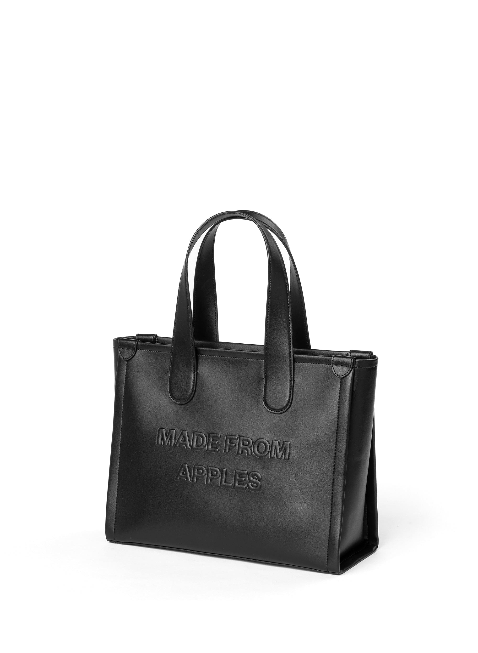 Alma L Vegan Leather Tote Bag for Women | Black | Eco-Friendly Apple Leather Handbag | Perfect for Work, Travel & Everyday Use