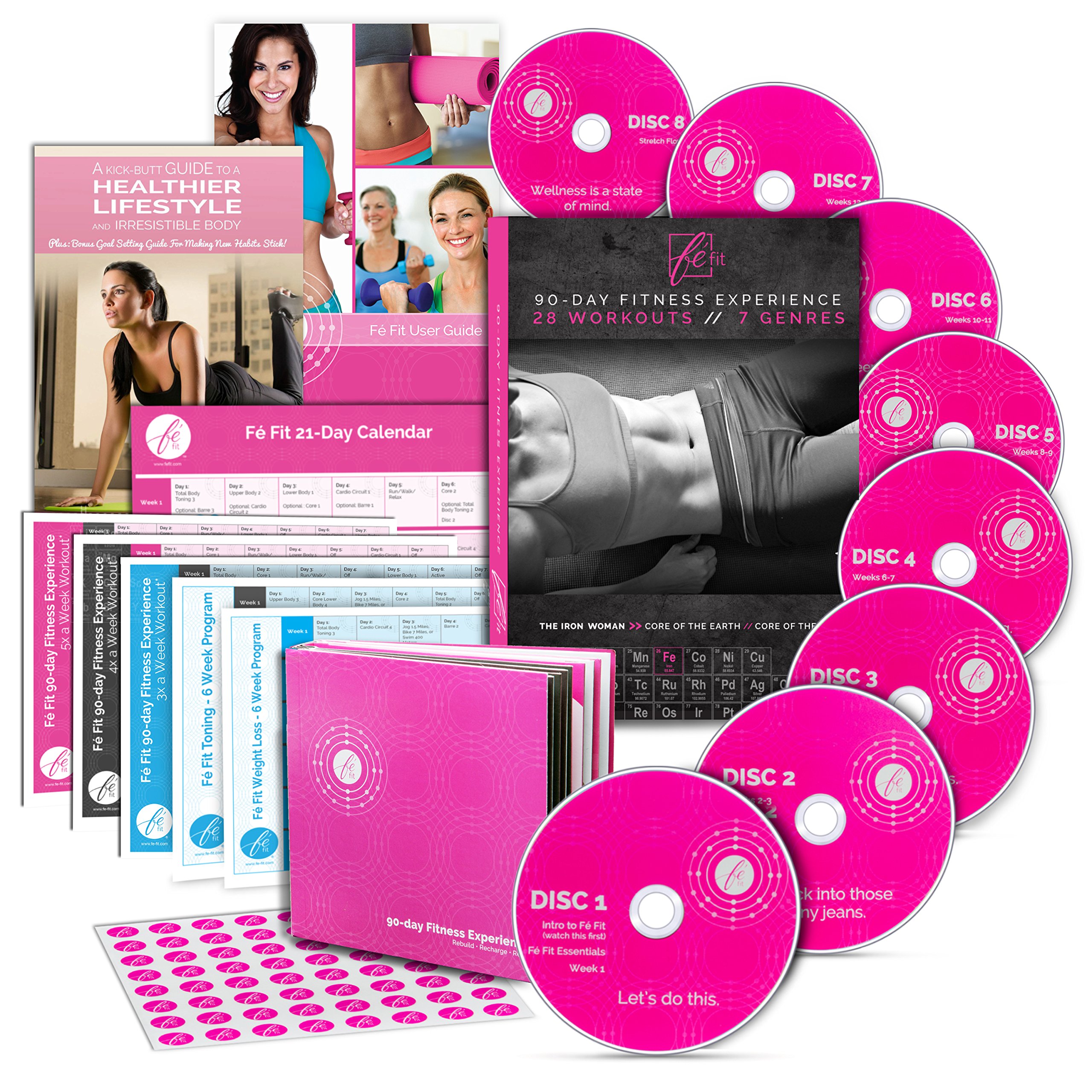 Fé Fit Women's Workout Program - 28 Home Exercise Videos for All Levels - Includes 21 Day Fitness Challenge for Weight Loss & Toning - Perfect for Busy Moms & Beginners at Home
