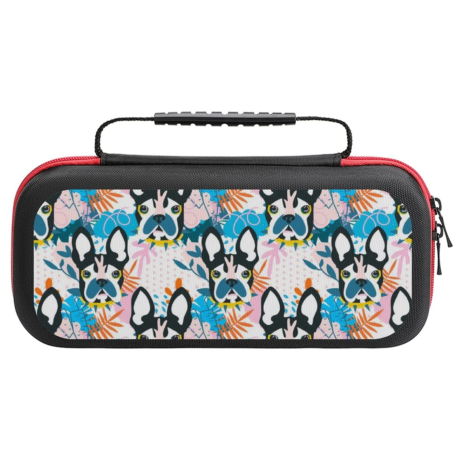 Bulldog Face Printed Travel Case for Nintendo Switch Lite - Portable Storage Bag for Console & Accessories | Perfect for Gaming On-The-Go & Travel Protection