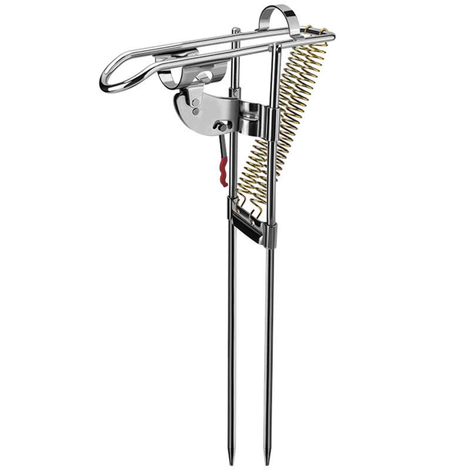 Automatic Telescopic Fishing Rod Holder - Adjustable Double Spring Folding Stand with Support Bracket for Fishing Rods & Poles | Perfect for Shore, Boat & Ice Fishing