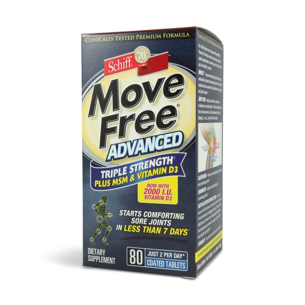 Schiff Move Free Advanced Joint Supplement with Glucosamine, Chondroitin & MSM - Supports Joint Health & Mobility for Active Adults - Ideal for Fitness Enthusiasts & Seniors
