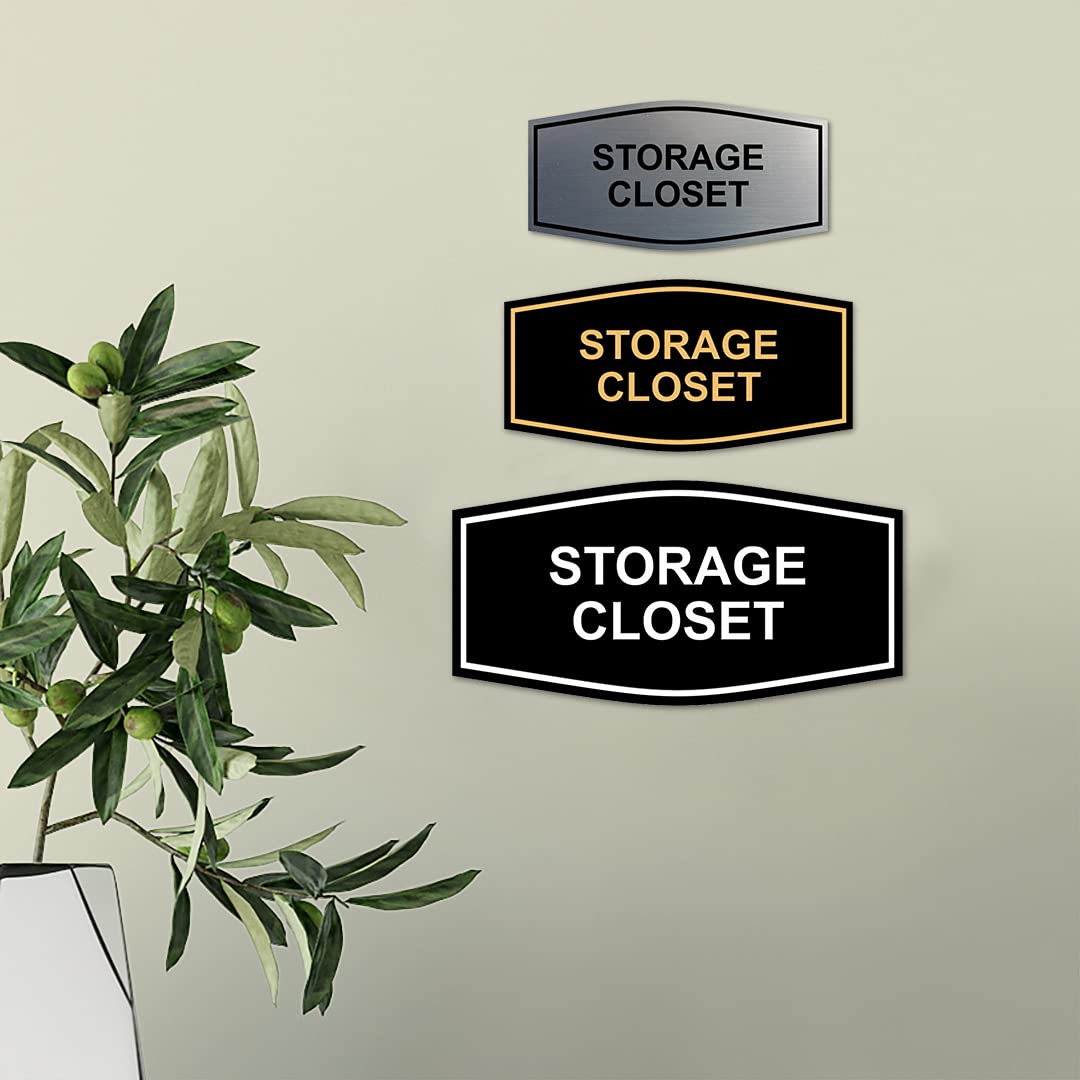 Stylish Navy Blue & Gold Closet Sign for Home Organization - Medium Size - Perfect for Bedroom, Bathroom & Closet Decor