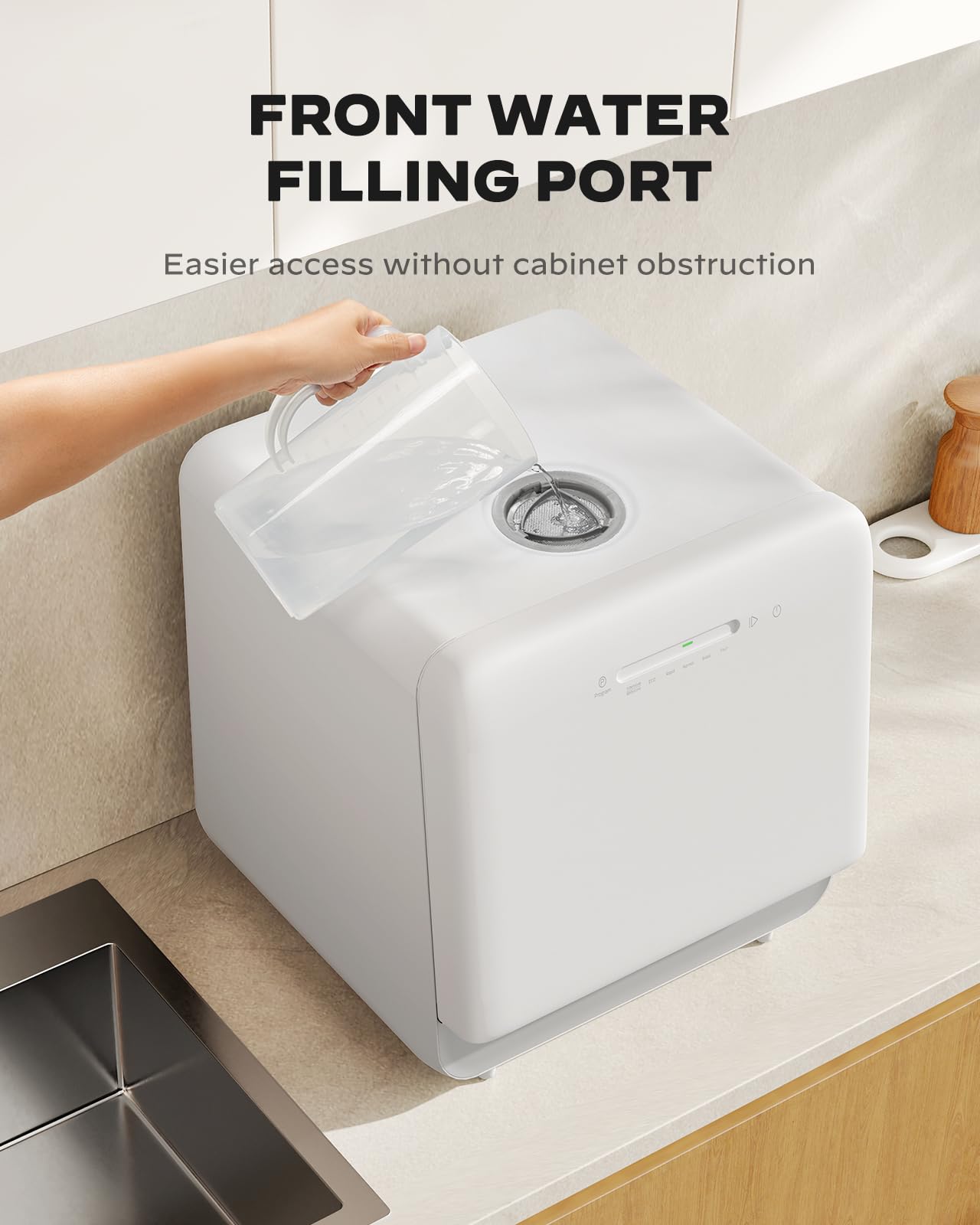 Silonn Mini Portable Countertop Dishwasher - Compact & Energy Efficient Tabletop Dishwasher for Small Spaces - Perfect for Apartments, RVs, Dorms & Tiny Homes