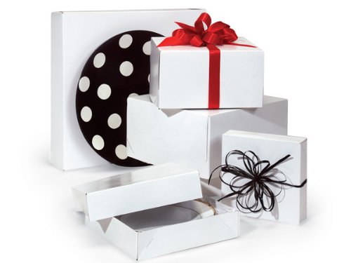Premium White Glossy Gift Box Set - 100 Pack (8 Sizes) - Perfect for Wedding Favors, Party Decorations & Retail Packaging
