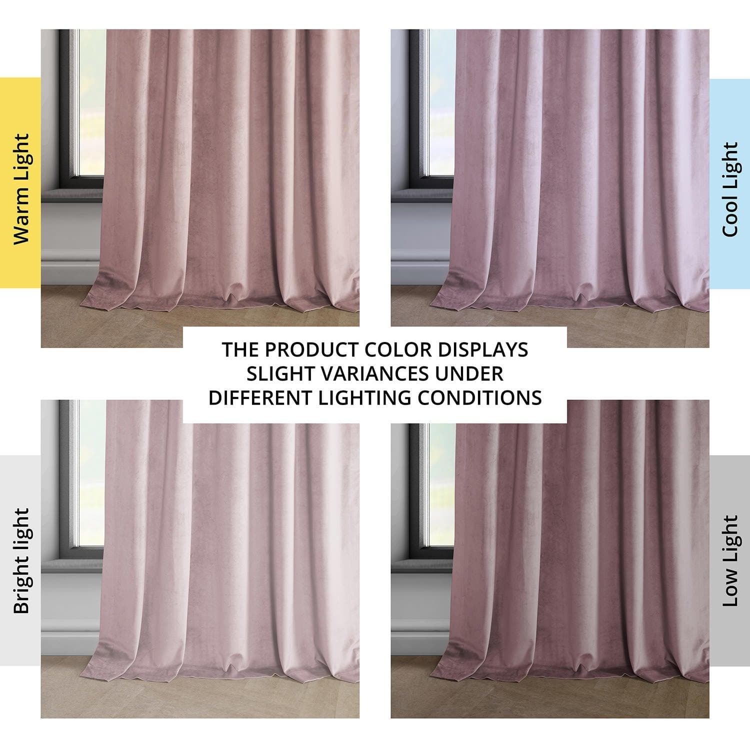 Ballet Pink Heritage Plush Velvet Blackout Curtains for Bedroom - Thermal Insulated Window Drapes for Nursery, Living Room & Home Theater