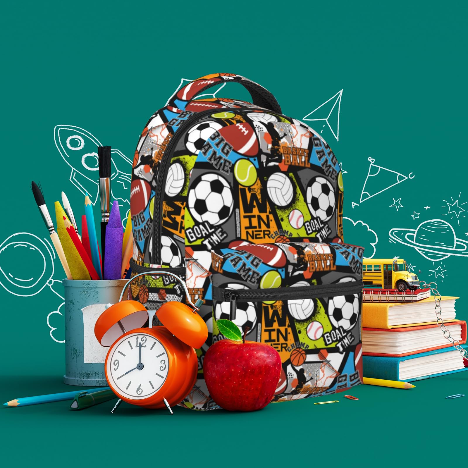 **Boys Soccer Backpack - Durable Football School Bag for Kids & Teens Ages 6-18 | Waterproof Bookbag for Elementary & Middle School, Sports, Travel & Daily Use**