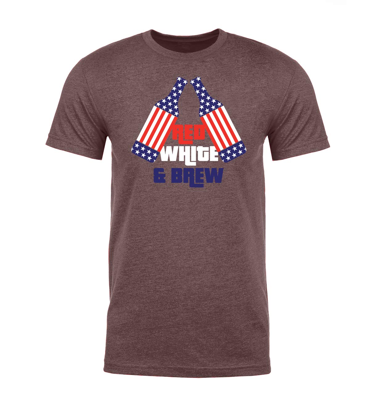 Red White and Brew Men's Funny Drinking T-Shirt - Patriotic Fourth of July Graphic Tee for Beer Lovers - Perfect for BBQs, Parties & Independence Day Celebrations