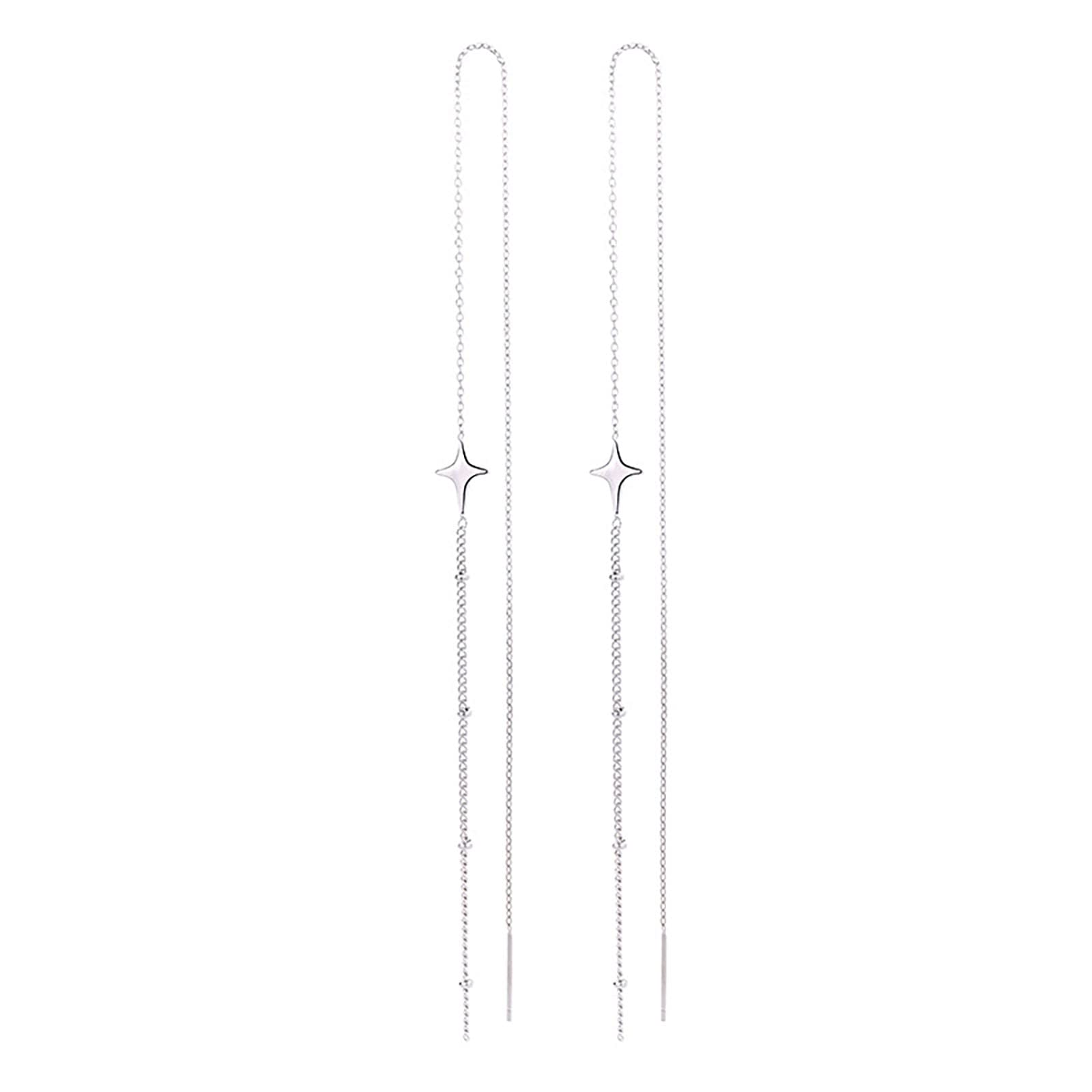 925 Sterling Silver MaraLota Ear Cuffs - Elegant Dangle Threader Earrings with Long Tassel Drop for Women & Girls | Perfect for Parties, Weddings & Everyday Wear