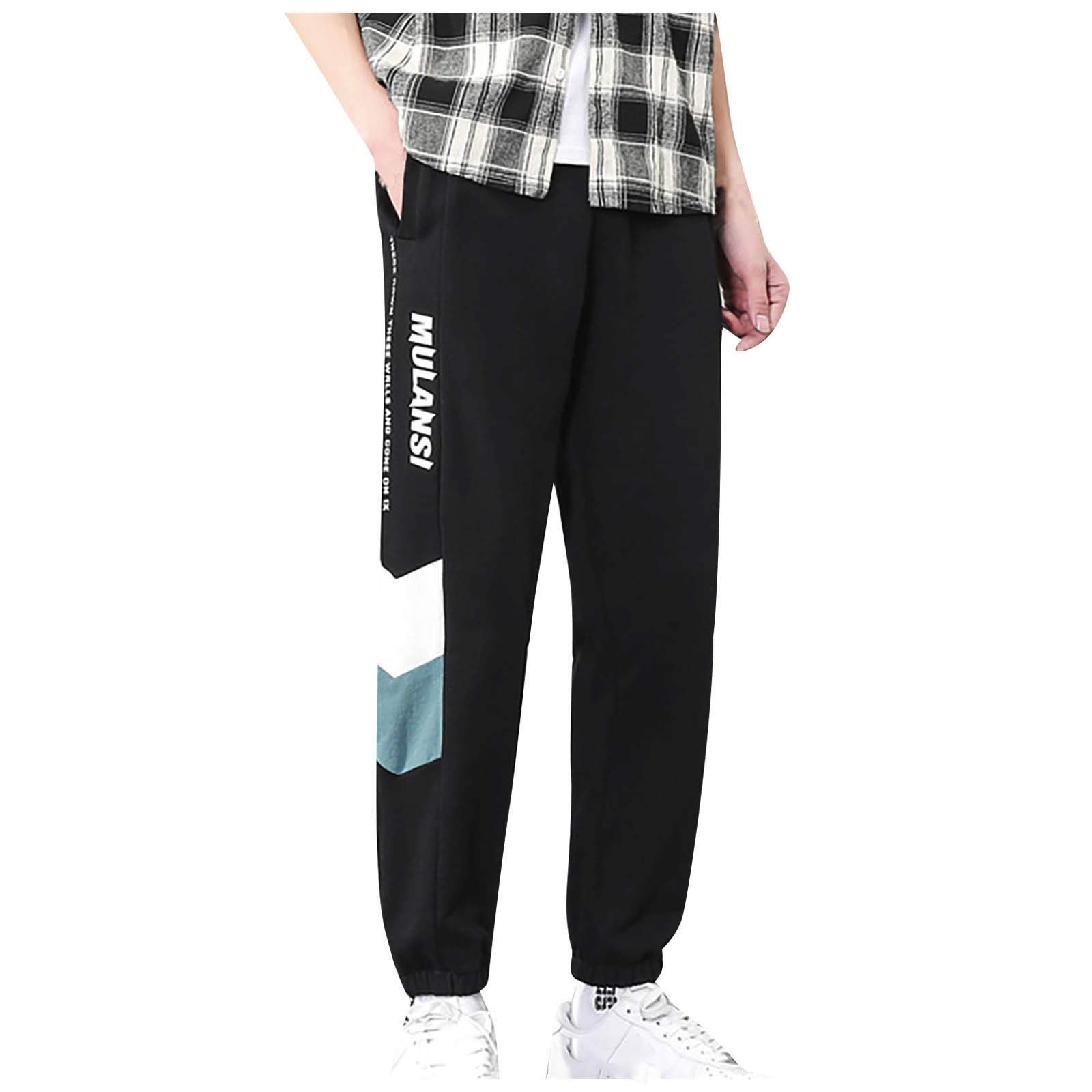 Men's Casual Letter Print Pocket Sweatpants - Golf & Cropped Khaki Pants for Everyday Wear | Perfect for Sports, Lounge & Outdoor Activities