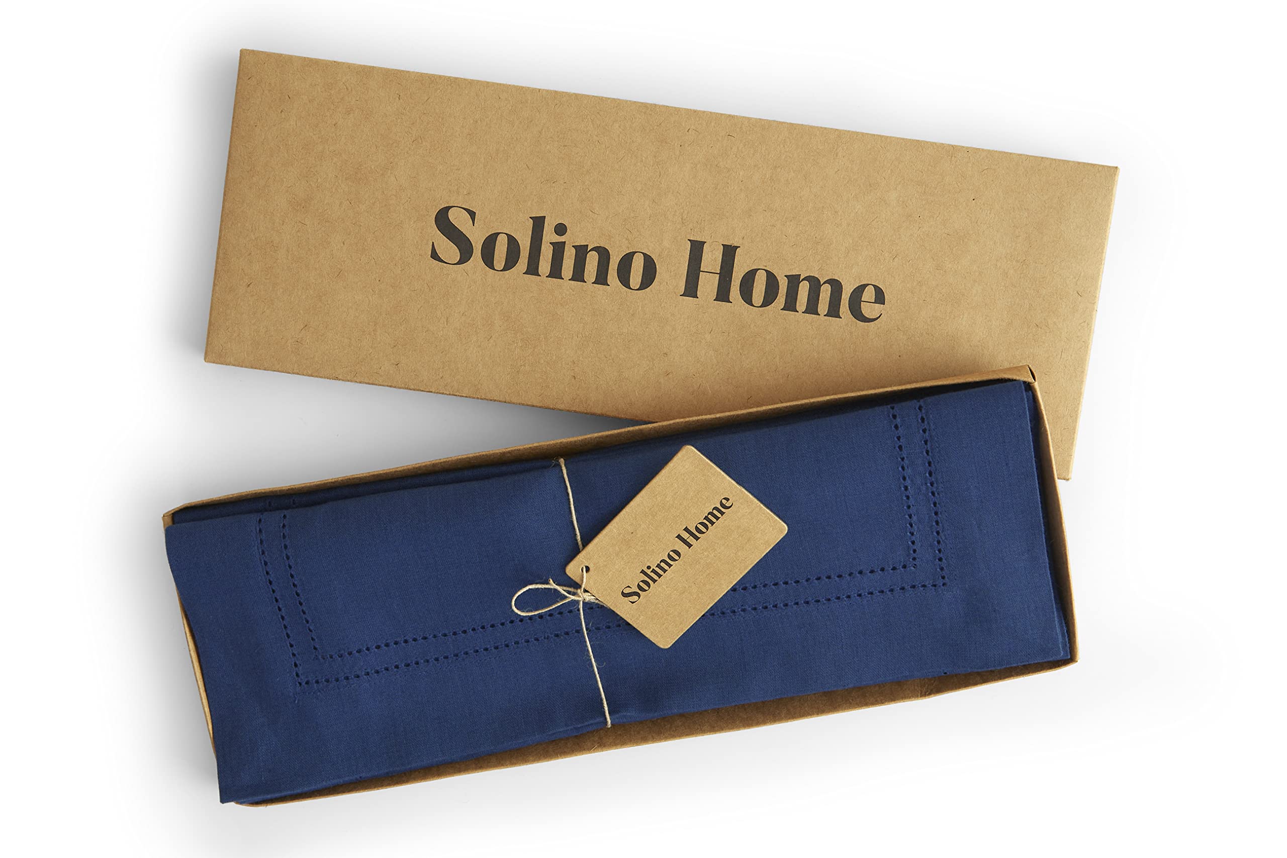 Premium 100% Pure Linen Placemats Set of 4 - 14x19 Inch Indigo Blue Table Mats with Double Hemstitch - Washable Fabric for Dining Table Decor, Spring Entertaining, Easter & Mother's Day Gifts - Elegant Home Linens for Everyday Use & Special Occasions