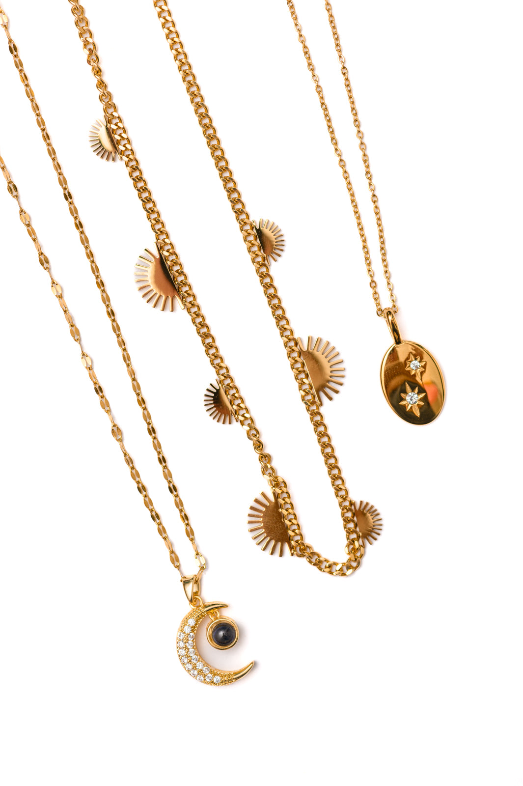 Celestial Jewelry Set - Moon & Star Necklace, Earrings & Bracelet for Women - Perfect for Boho, Festival & Everyday Wear