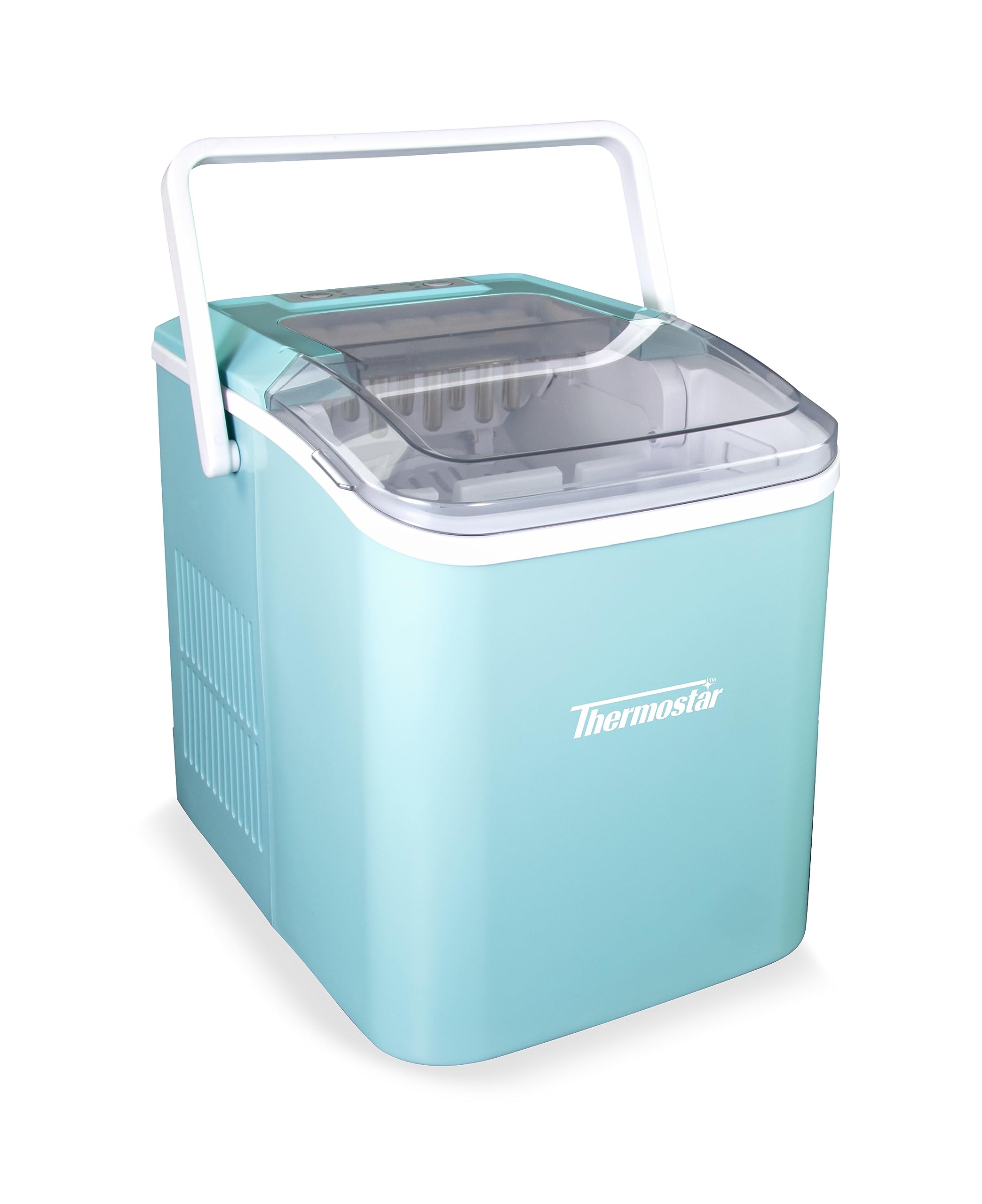 Thermostar Automatic Self-Cleaning Portable Electric Countertop Ice Maker Machine - 26 lbs/24H with Ice Scoop & Basket - Perfect for Cocktails, Parties, Home & Office Use