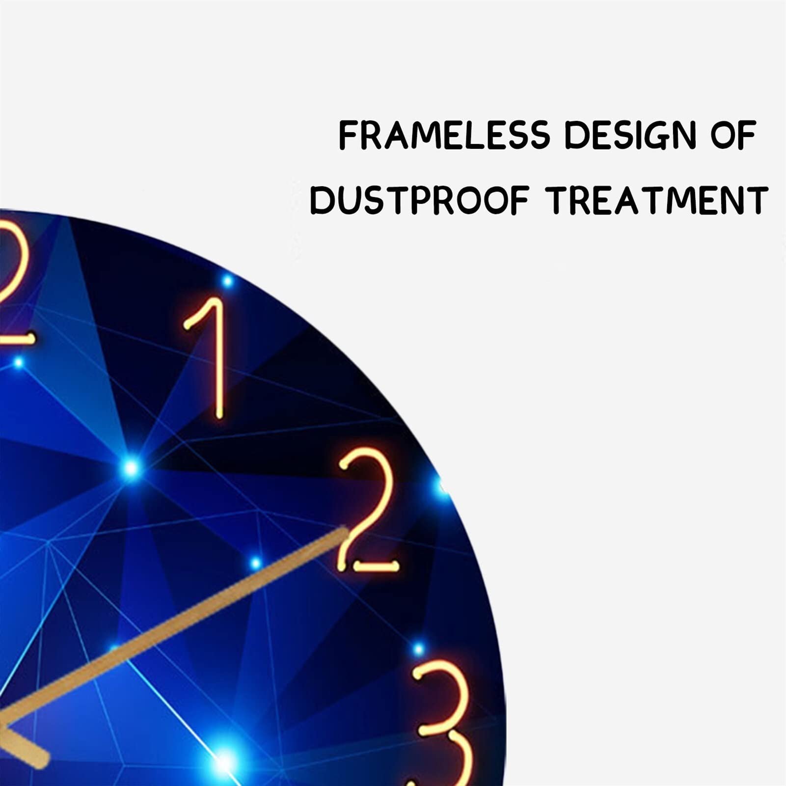 Modern Geometric Glass Wall Clock - Silent Quartz Movement, Stylish Living Room & Home Decor - Perfect for Bedroom, Office, and Kitchen Wall Decor