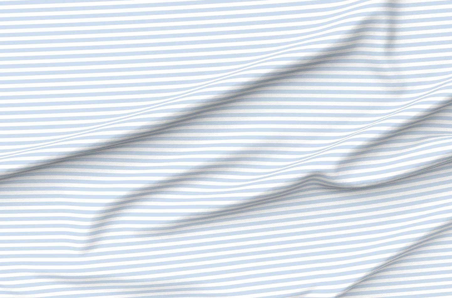 Pale Blueberry Blue & White Striped Minky Fabric by Spoonflower - Soft Plush Fat Quarter for Sewing Baby Blankets, Quilt Backing, DIY Projects - Perfect for Nursery Decor, Summer Clothing & Cozy Home Crafts