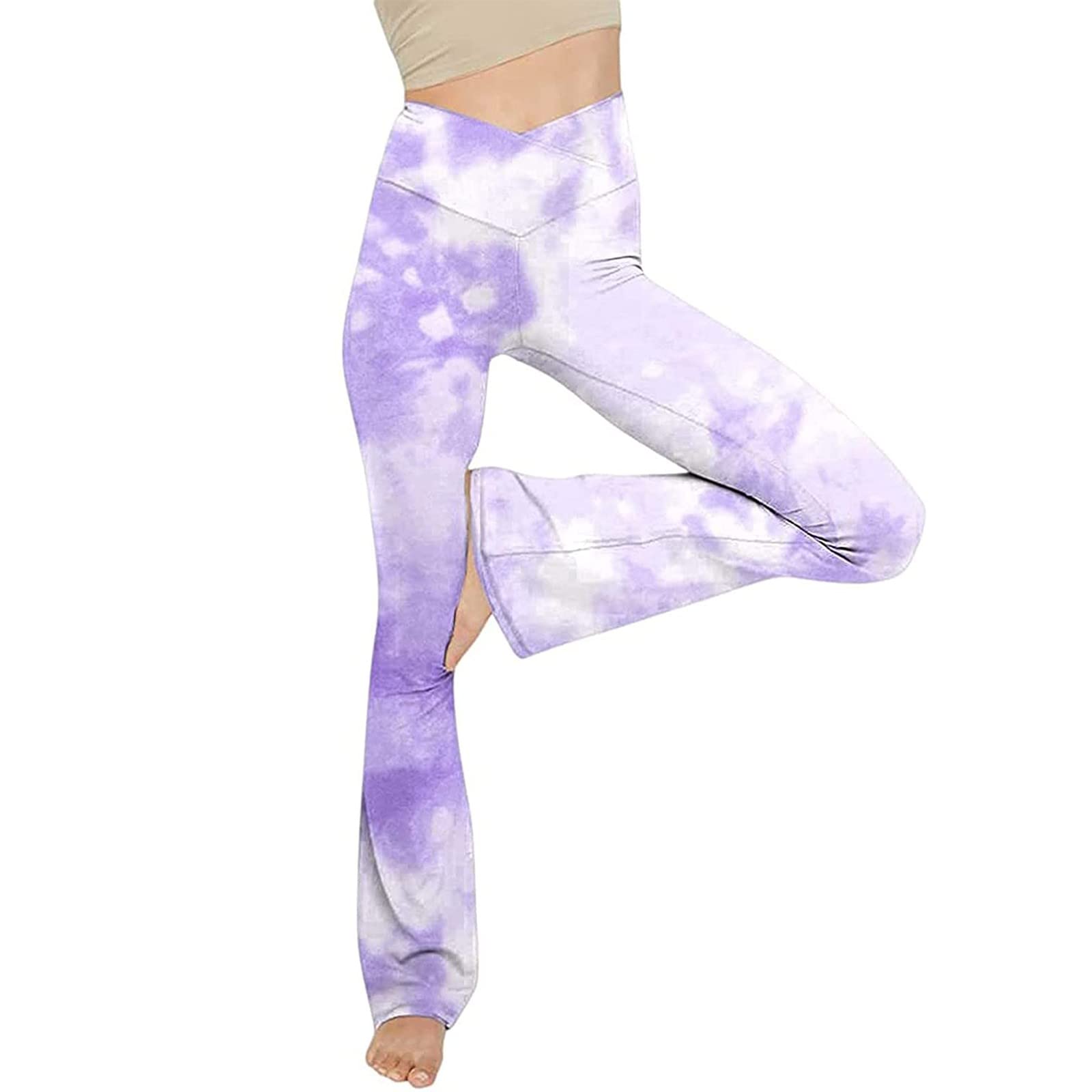 JJHAEVDY Women's Bootcut Yoga Pants - High Waisted Tummy Control Workout Leggings, Stretchy Non-See Through Flare Pants for Yoga, Gym & Everyday Wear