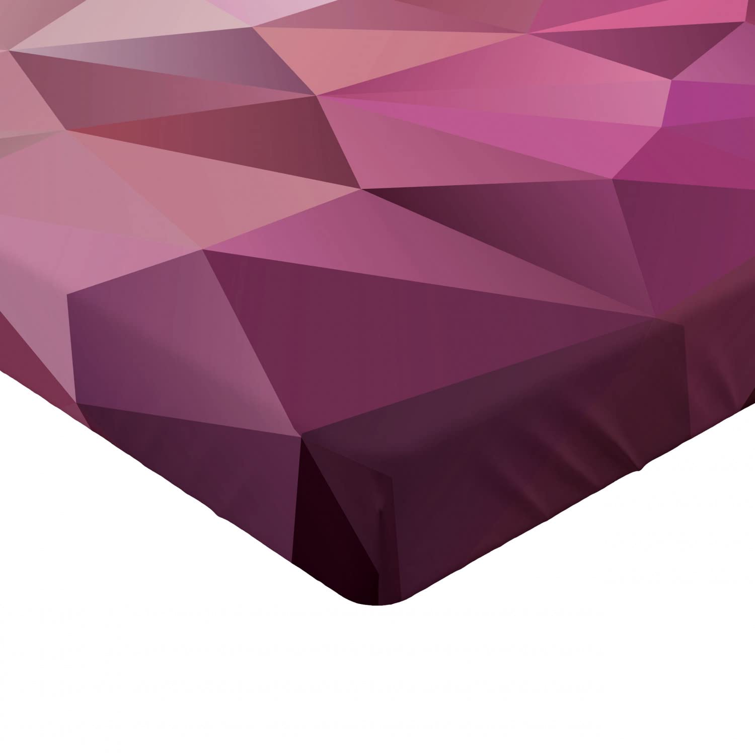 Ambesonne Abstract Fitted Sheet - Triangle Geometric Pattern Monochrome Bedding - Deep Pocket Elastic All Around - Twin XL Size in Rose Pink - Perfect for Guest Rooms, Dorms & Modern Bedroom Decor