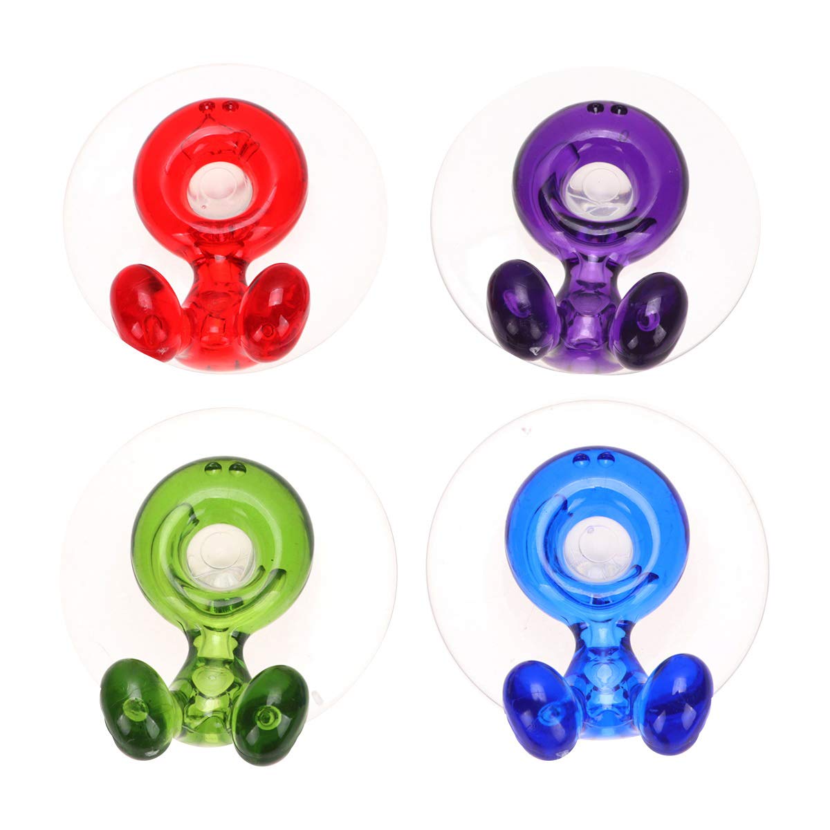 Cabilock 4-Pack Wall Mounted Toothbrush Holder - Self Adhesive Bathroom Organizer for Toothbrushes, Razors & More - Space Saving Storage Rack (Blue, Green, Red, Purple) - Perfect for Small Bathrooms, Dorms & RVs
